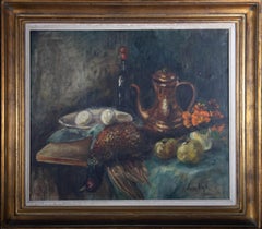 Vintage Lieve Van Der S. - Mid 20th Century Oil, Eggs, Apples And Pheasant