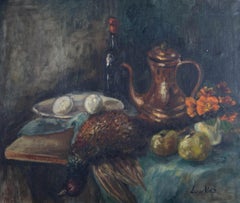 Lieve Van Der S. - Mid 20th Century Oil, Eggs, Apples And Pheasant