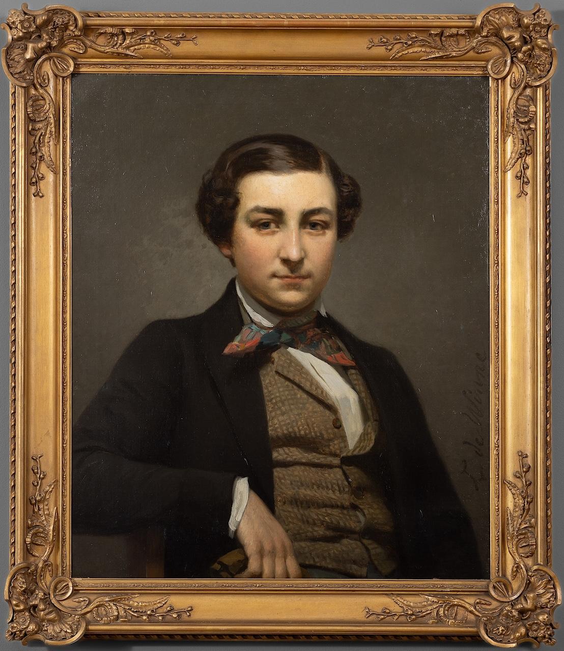 Figurative Painting di Lievin DE WINNE - Ritratto di un giovane uomo
