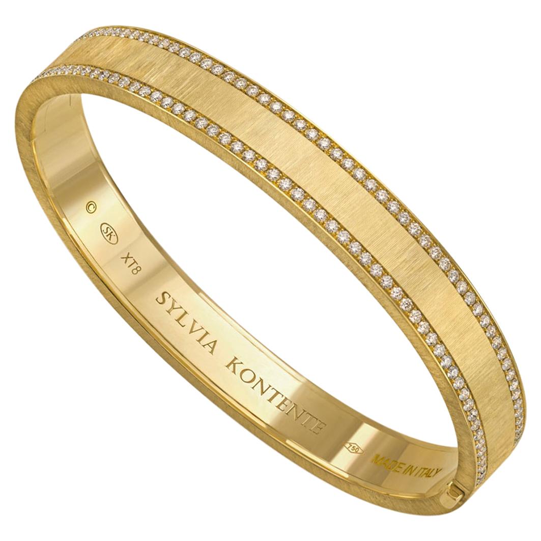 18K Yellow Gold Diamond Bracelet For Sale