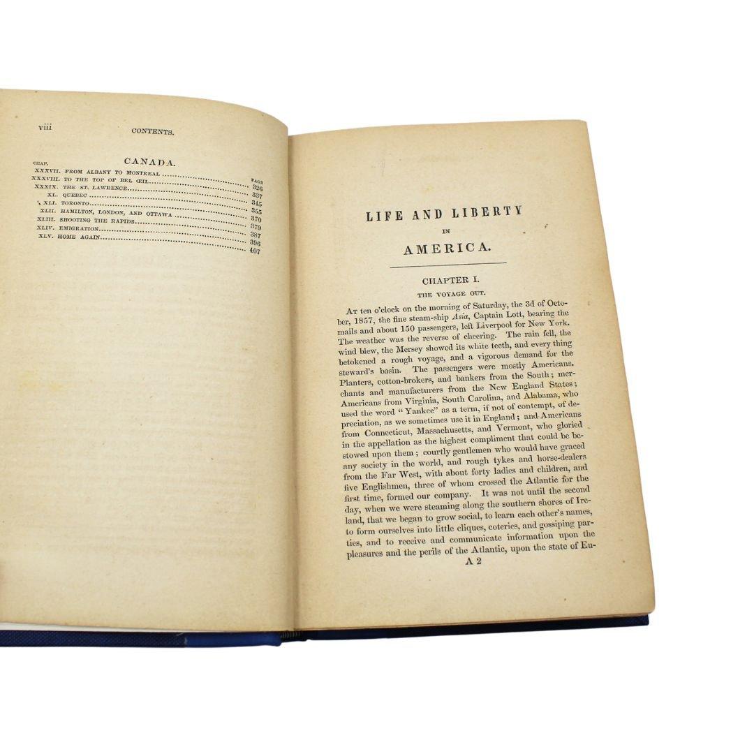 Embossed Life and Liberty in America by Charles Mackay, 1859 For Sale