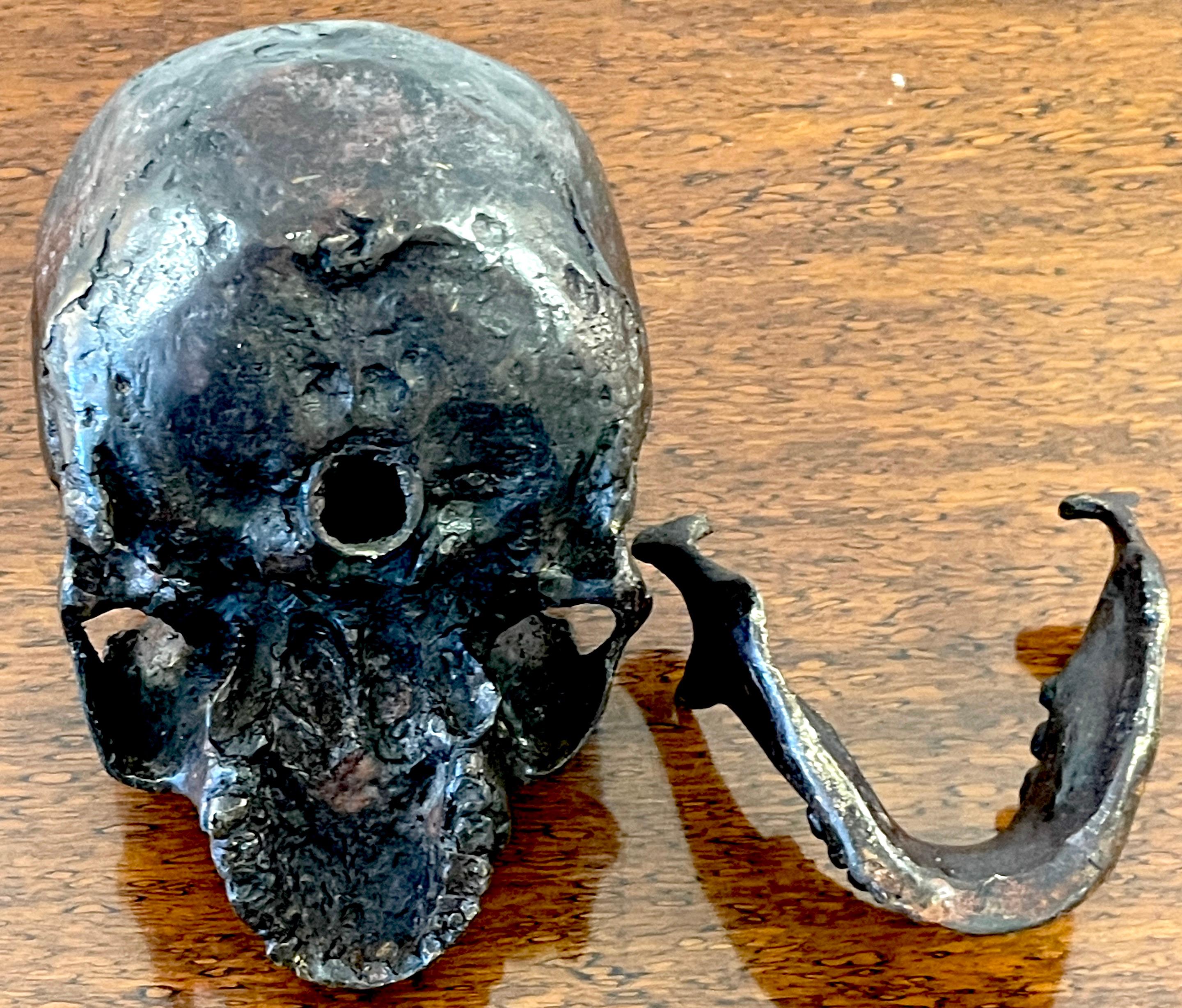 Life Cast Bronze Model/Sculpture of a Human Skull For Sale 7