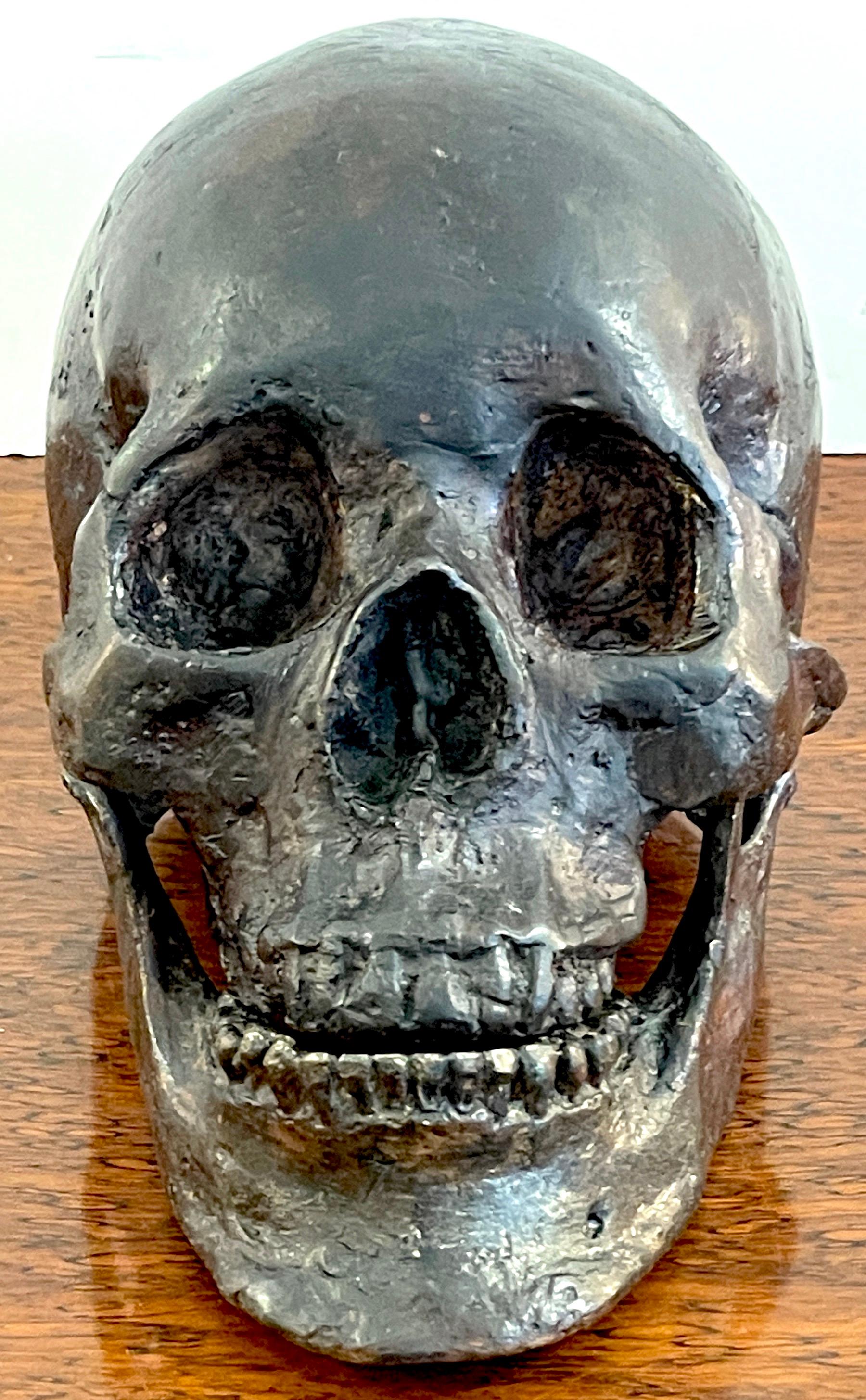life size metal skull