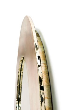 Miroir mural contemporain Life, cadre en verre argenté de Sabrinas, art argenté