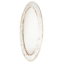 "Life" contemporary mirror 70, central mirror, white silvered glass ring,Birch  