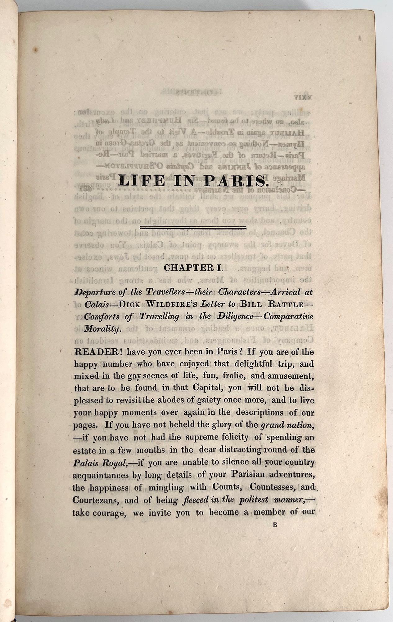 Gilt Life in Paris – ILLUSTRATED by George Cruikshank, text by David Carey - 1822 For Sale