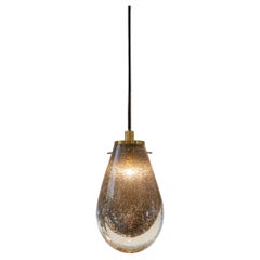 Life is a Long Song Pendant Lamp Mono in Solid Brass & Stardust Murano Glass