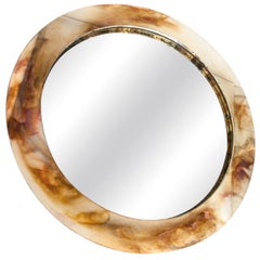 "Life" contemporary mirror, central mirror, bronzed silvered glass ring,Birch   