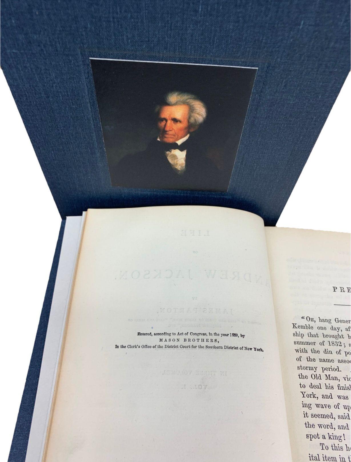 North American Life of Andrew Jackson by James Parton 3-Volume Leather Set, 1876 For Sale