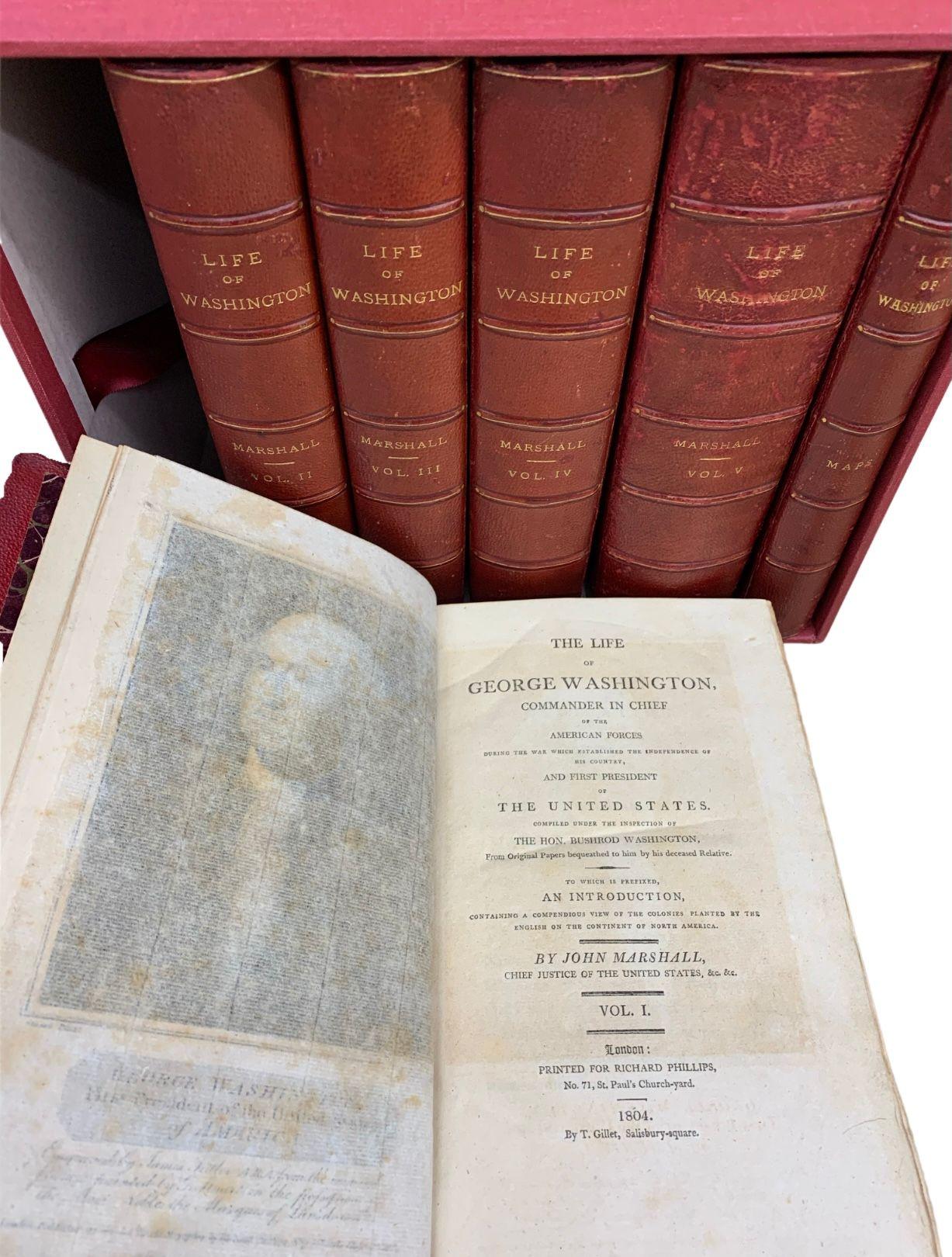 Early 19th Century Life of George Washington by John Marshall, 6-Vol with Maps, 1st Ed., 1804-1807