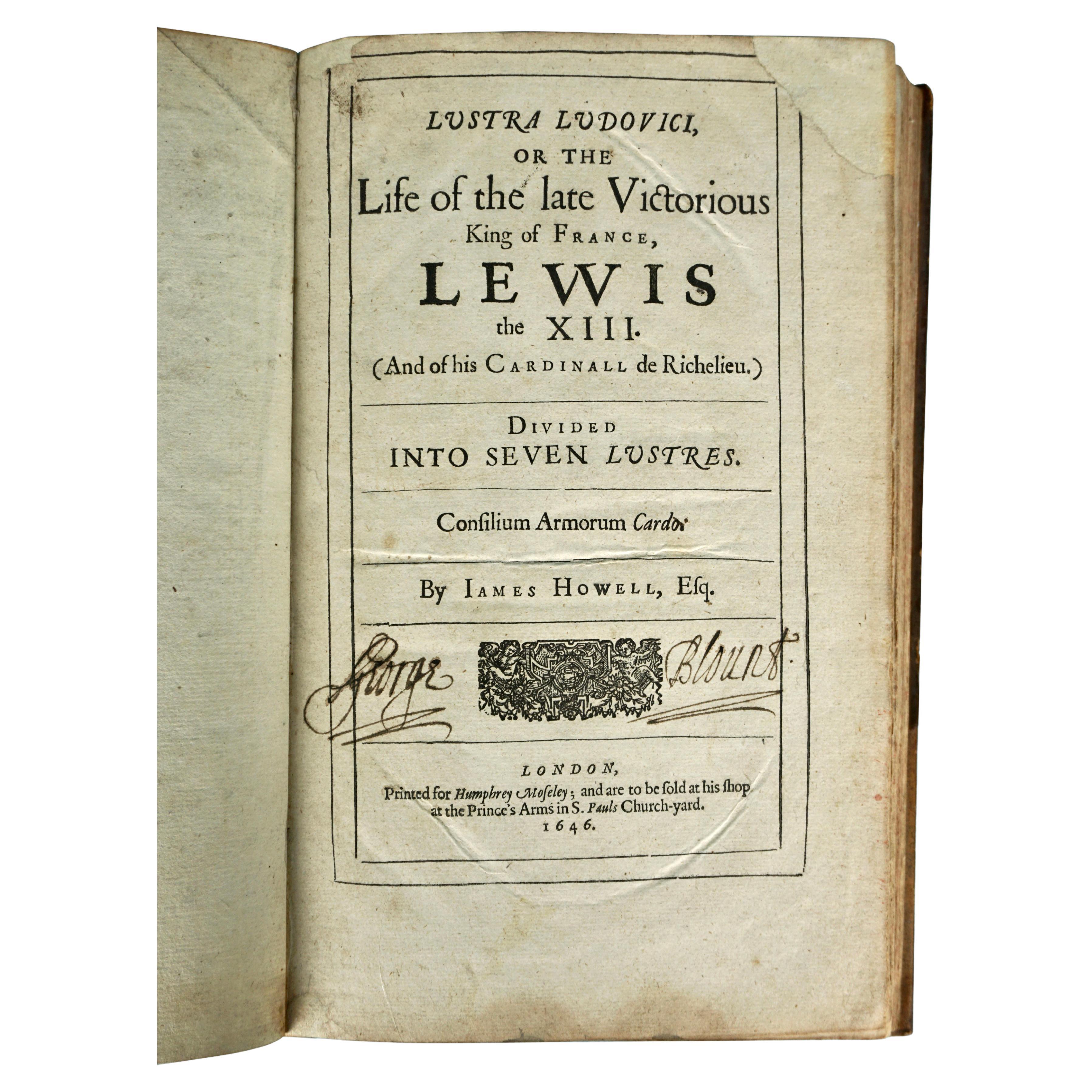 « Life of the Late King of France » Lewis XIII de James Howell, 1ère édition, 1646