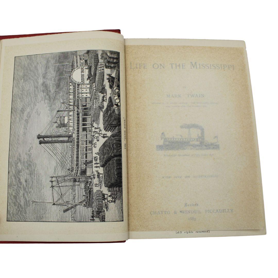 Life on the Mississippi de Mark Twain, première édition britannique, planches originales, 1883 Bon état - En vente à Colorado Springs, CO