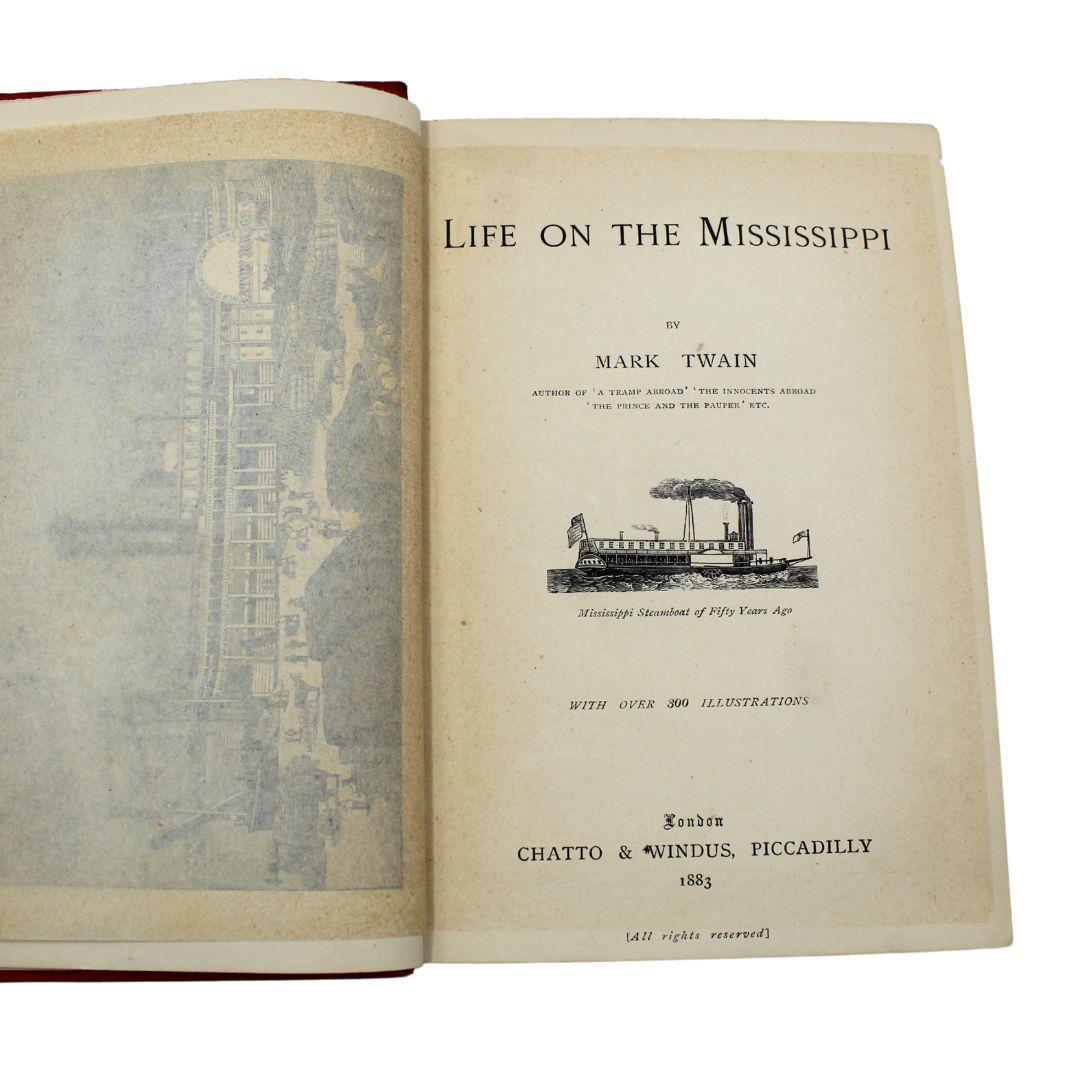 Fin du XIXe siècle Life on the Mississippi de Mark Twain, première édition britannique, planches originales, 1883 en vente