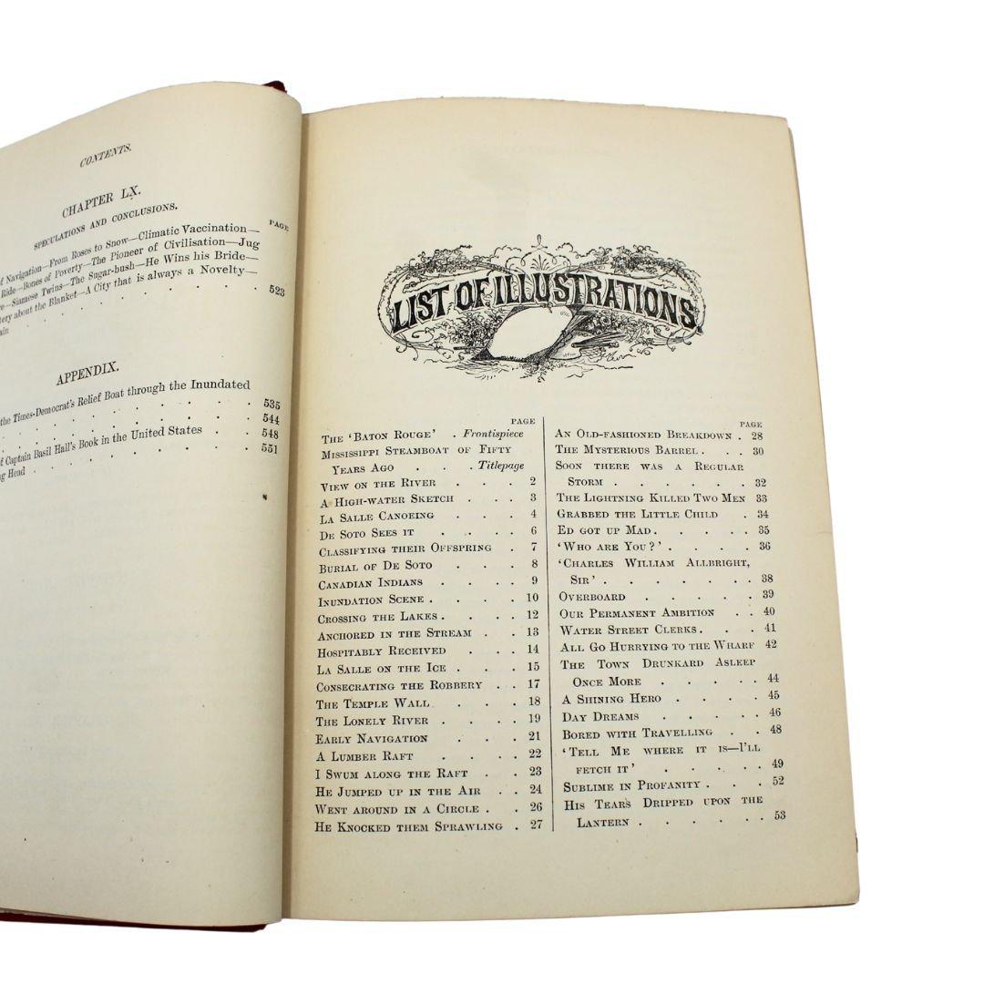 Tissu Life on the Mississippi de Mark Twain, première édition britannique, planches originales, 1883 en vente