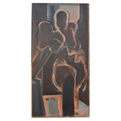 Vintage Life Painting Standing Figure by John Kaine, 1960