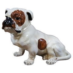 Retro Life Size 1960s Marwal English Bulldog Chalkware Sculpture Statue Door Stop