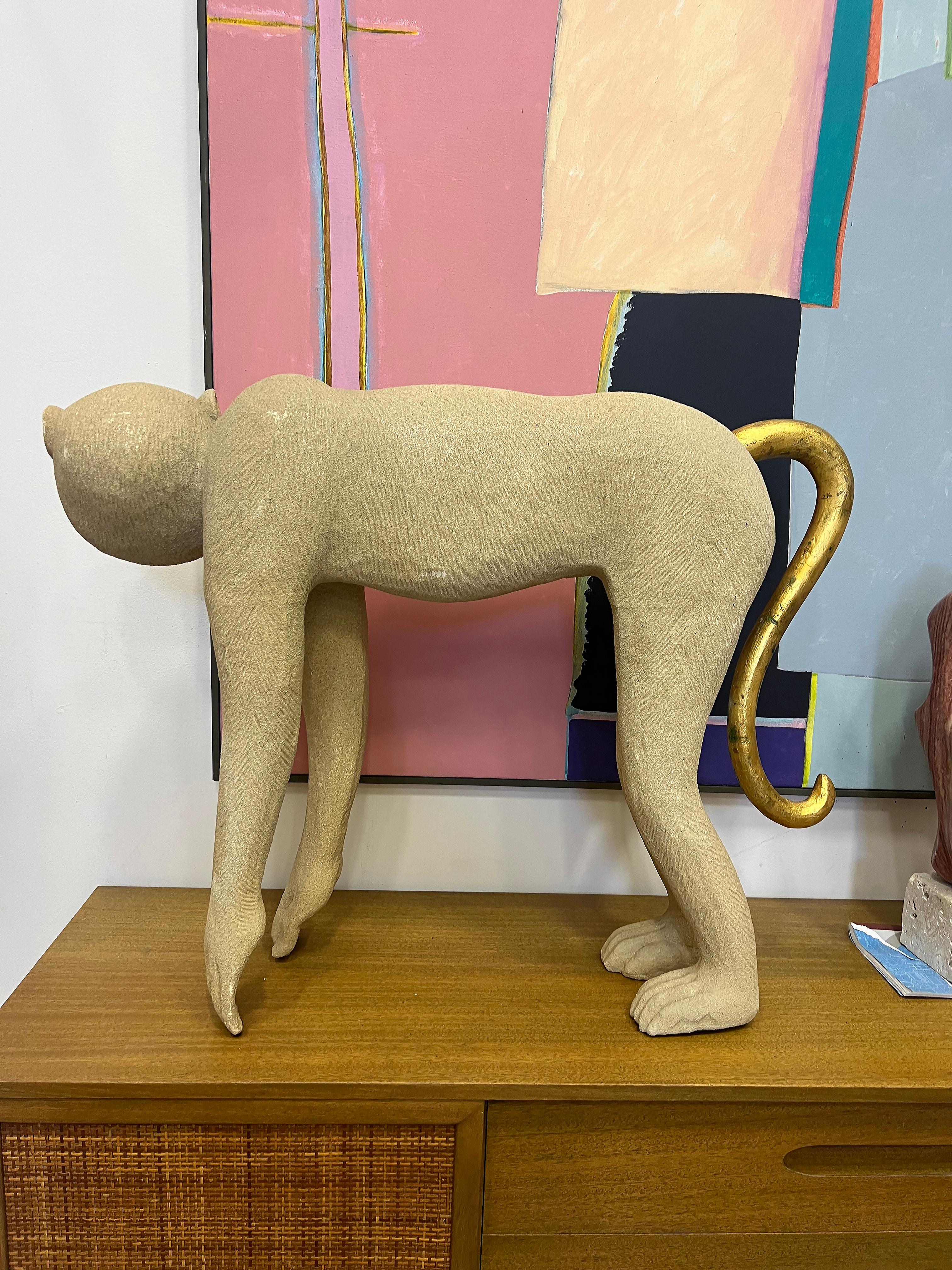 Sculpture de singe Pop-Art des années 1980 avec accents dorés en vente 7