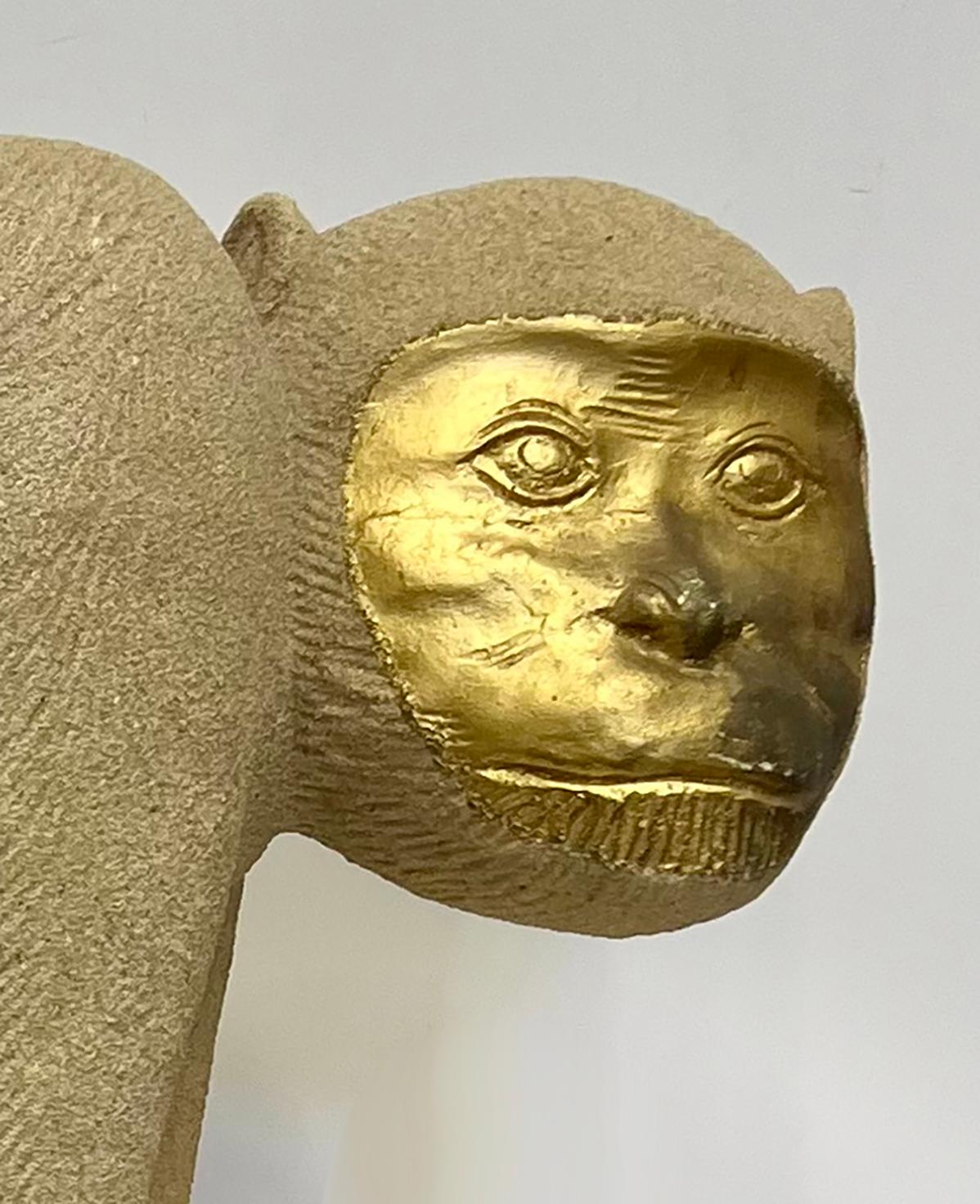 Life Size 1980s Pop-Art Monkey Sculpture With Gilt Accents For Sale 2