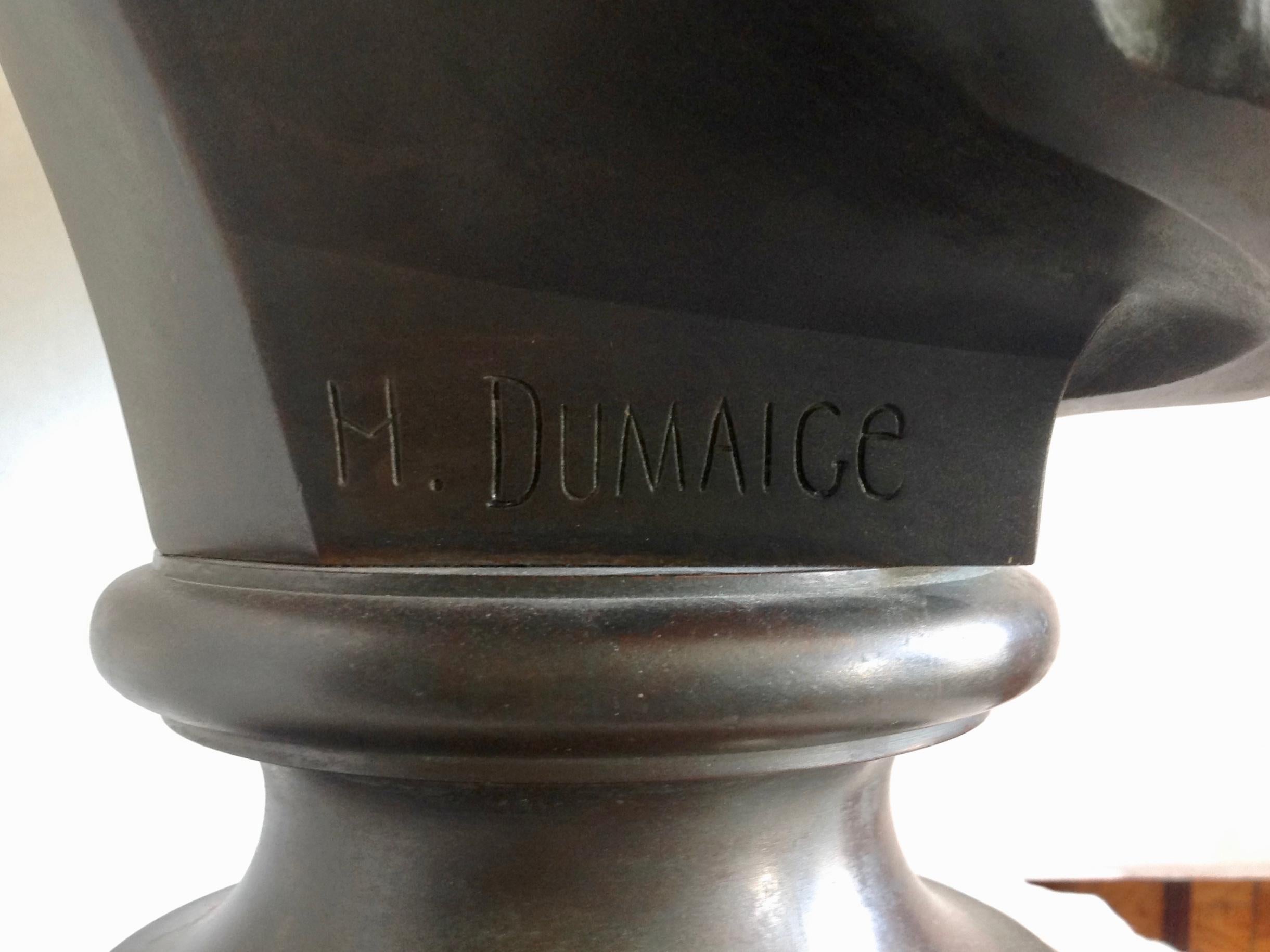 Life Size 19th Century Bronze Bust by H Dumaige For Sale 7