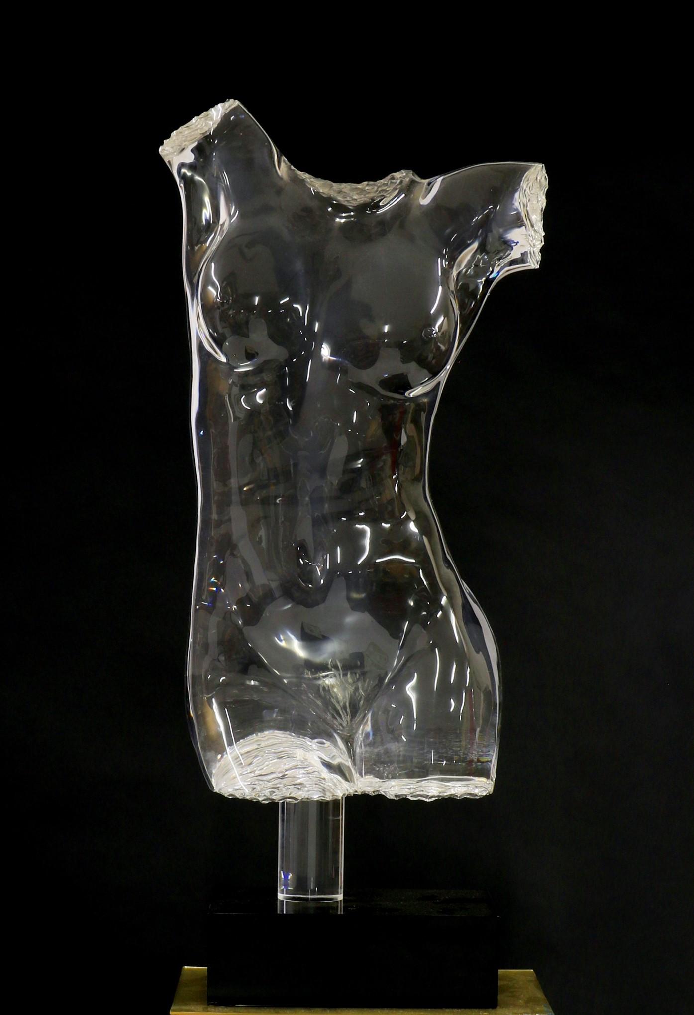 Life Size Acrylic / Lucite Nude Torso Sculpture in the Manner of Frederick Hart In Good Condition In London, GB