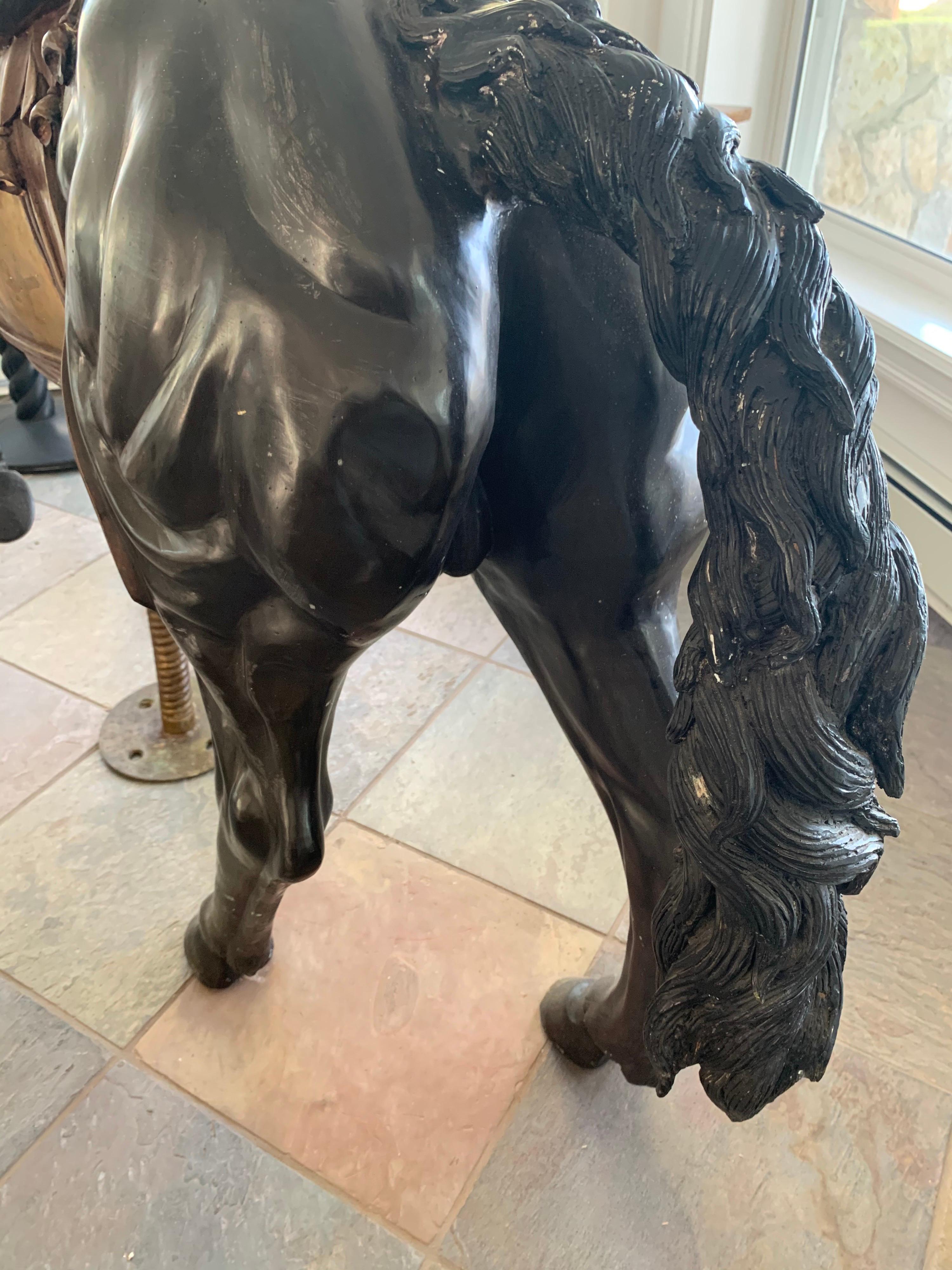 Life Size Antique Bronze Carousel Horse Sculpture For Sale 3