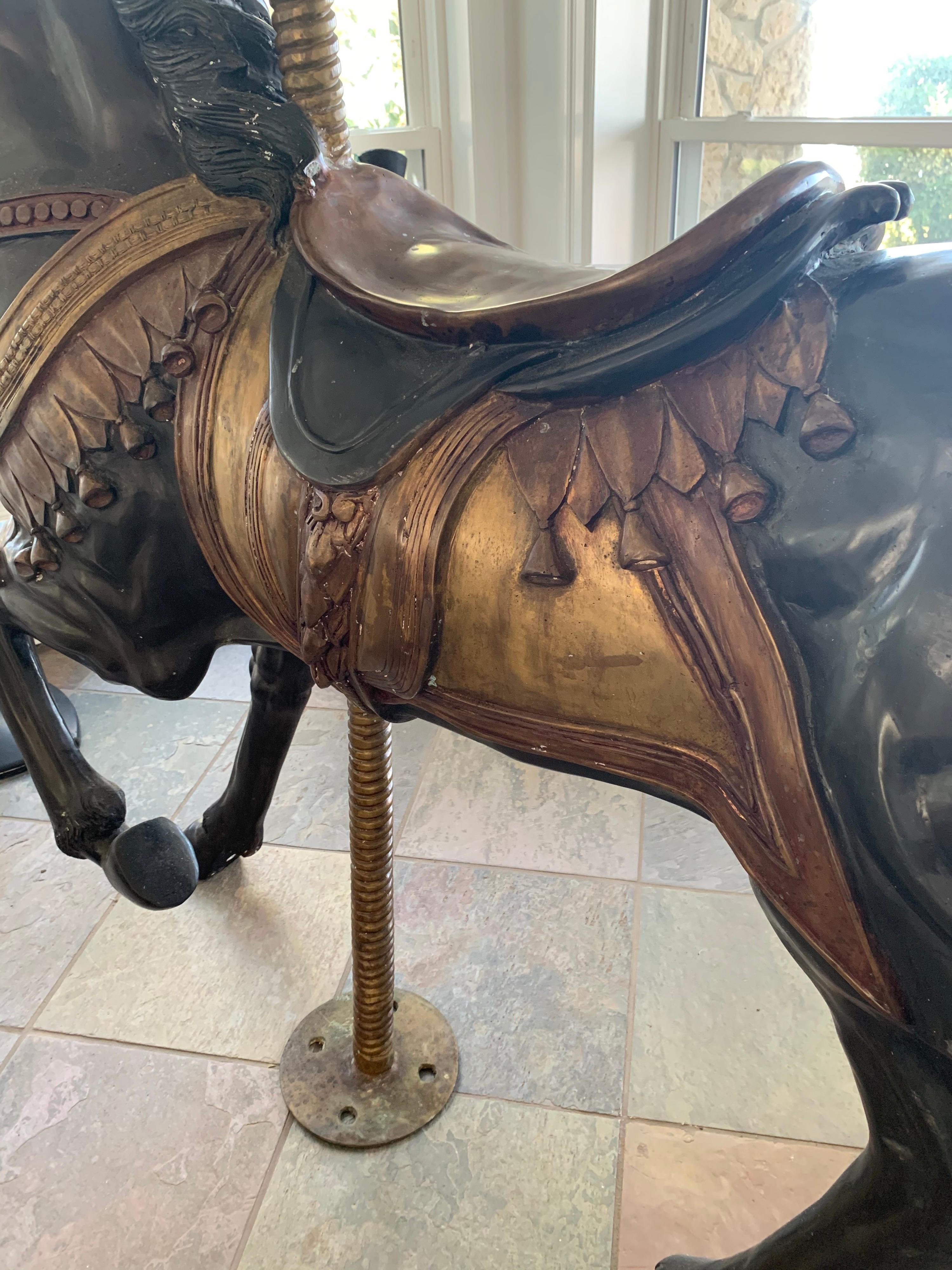 Life Size Antique Bronze Carousel Horse Sculpture For Sale 4