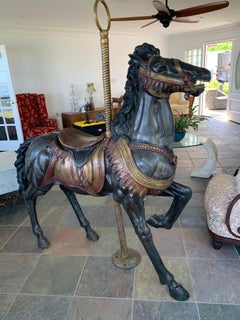 Life Size Antique Bronze Carousel Horse Sculpture