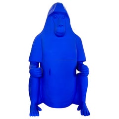 Life Size Ape Shaped Dry Bar in Vibrant Blue