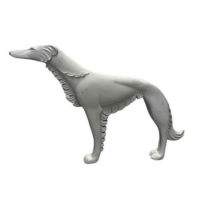 Art déco Statue de chien de chasse russe Borzoi en fibre de verre, grandeur nature, de style Art Déco en vente