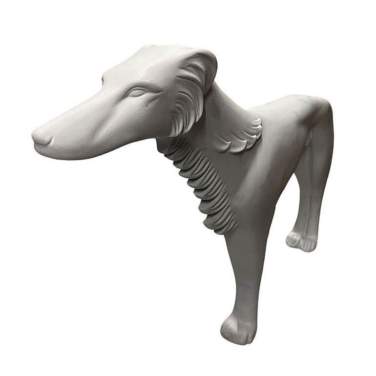 Fin du 20e siècle Statue de chien de chasse russe Borzoi en fibre de verre, grandeur nature, de style Art Déco en vente