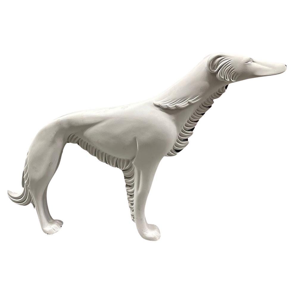 Statue de chien de chasse russe Borzoi en fibre de verre, grandeur nature, de style Art Déco en vente