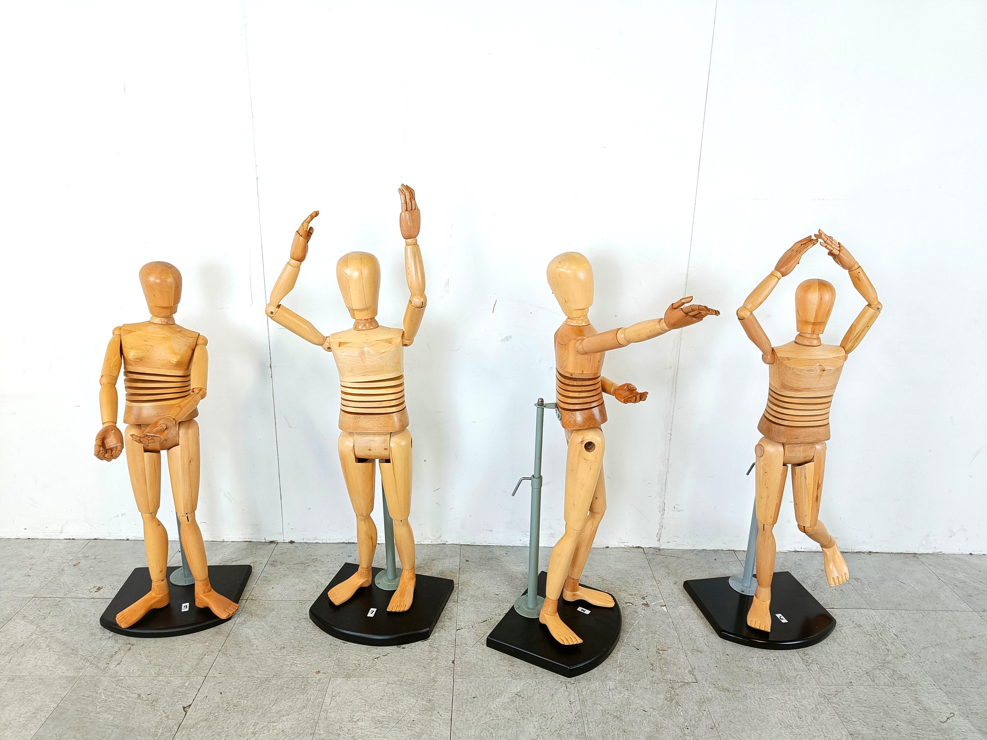 Modern Life size artistic child sized lay figures set of 4, 1980s For Sale