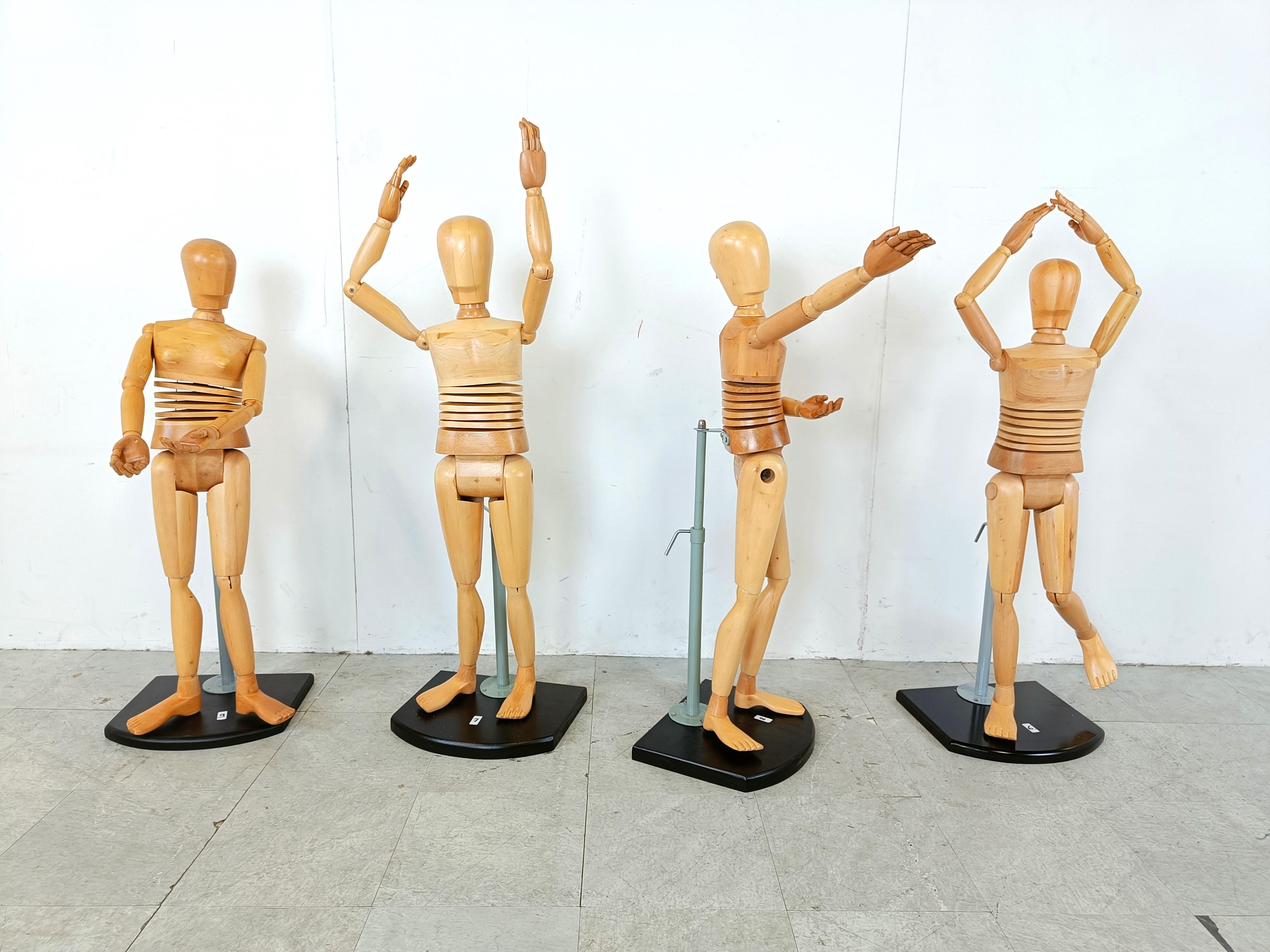 Belgian Life size artistic child sized lay figures set of 4, 1980s For Sale