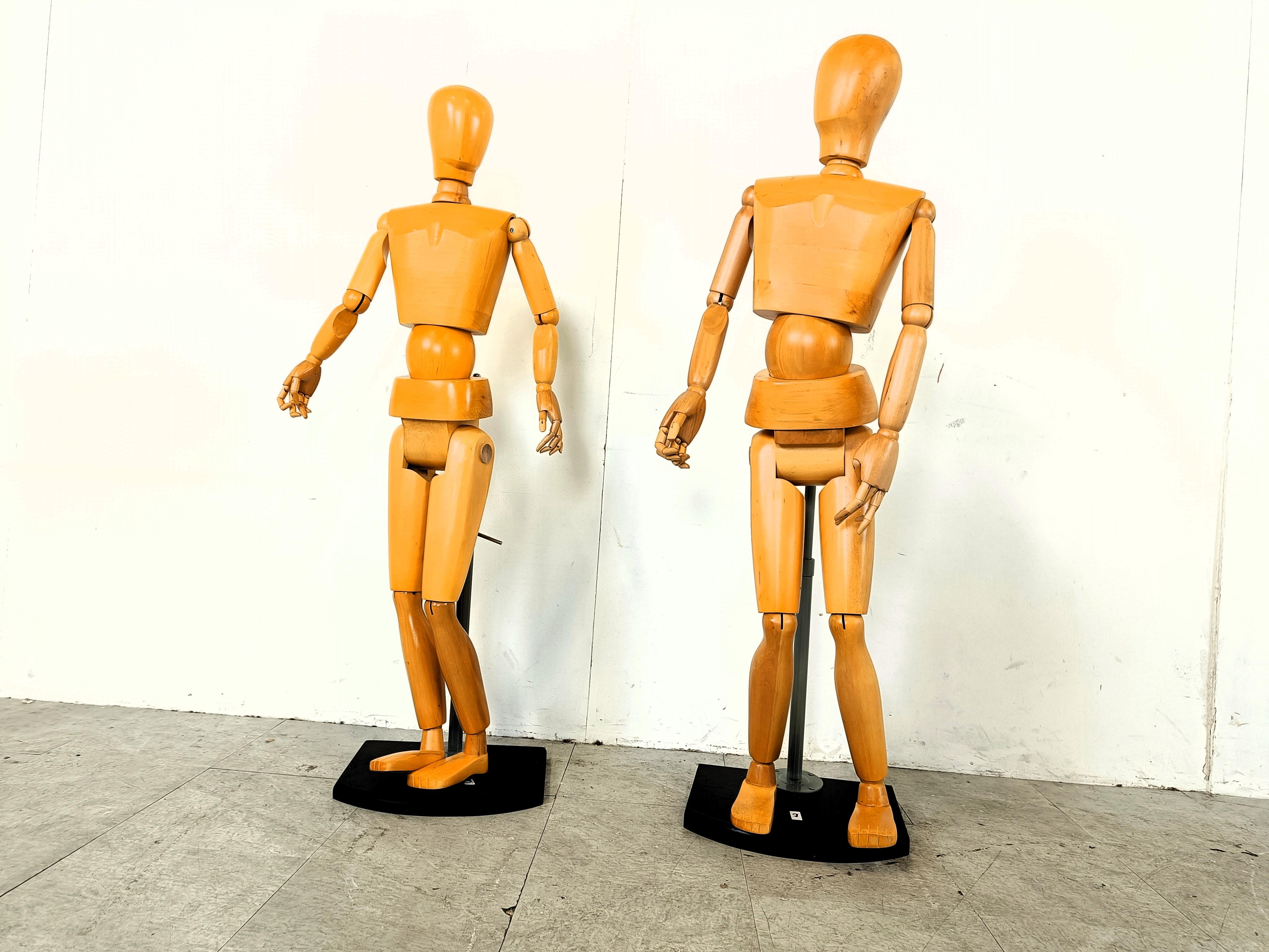 Late 20th Century Life size artistic lay figures set of 2, 1980s For Sale