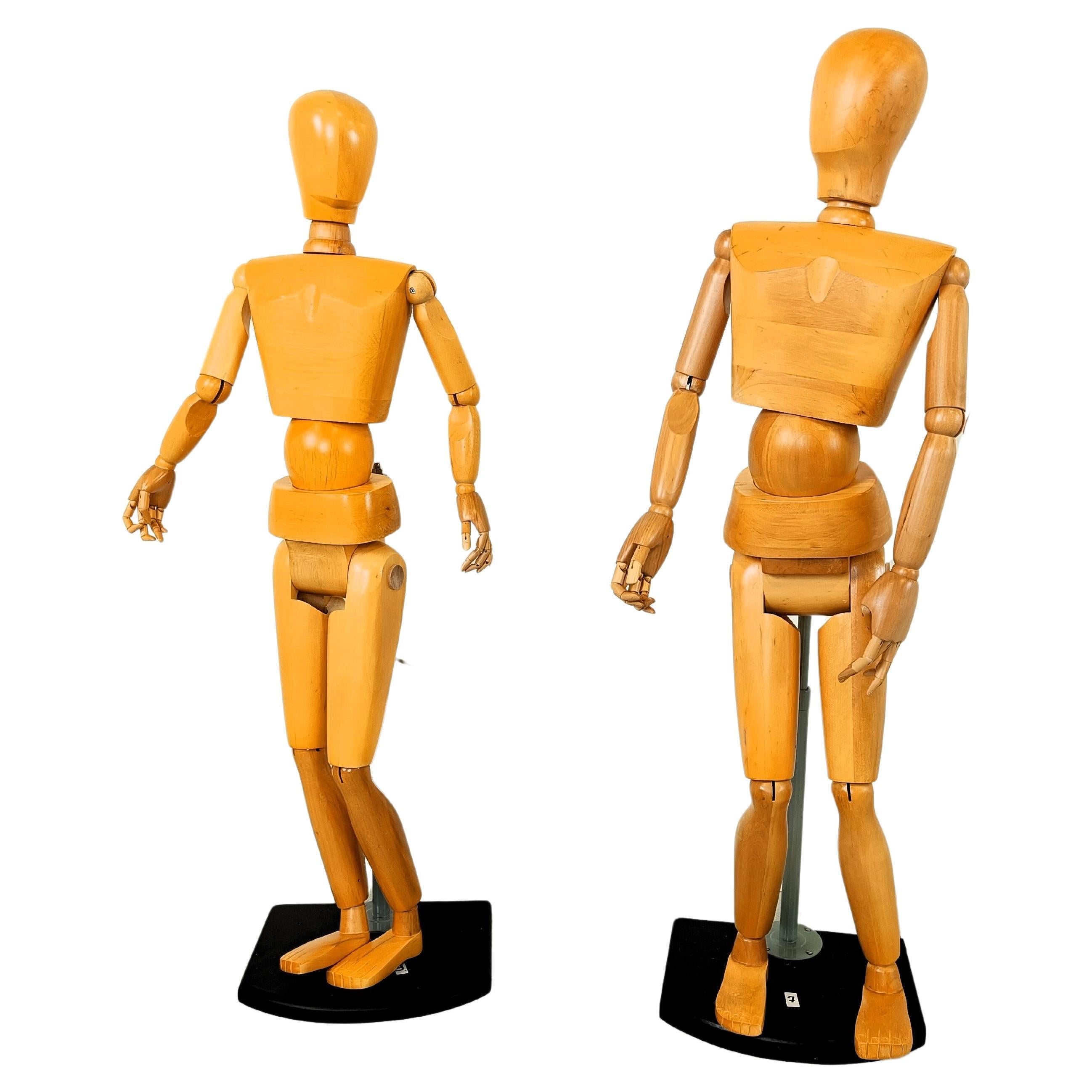 Life size artistic lay figures set of 2, 1980s For Sale