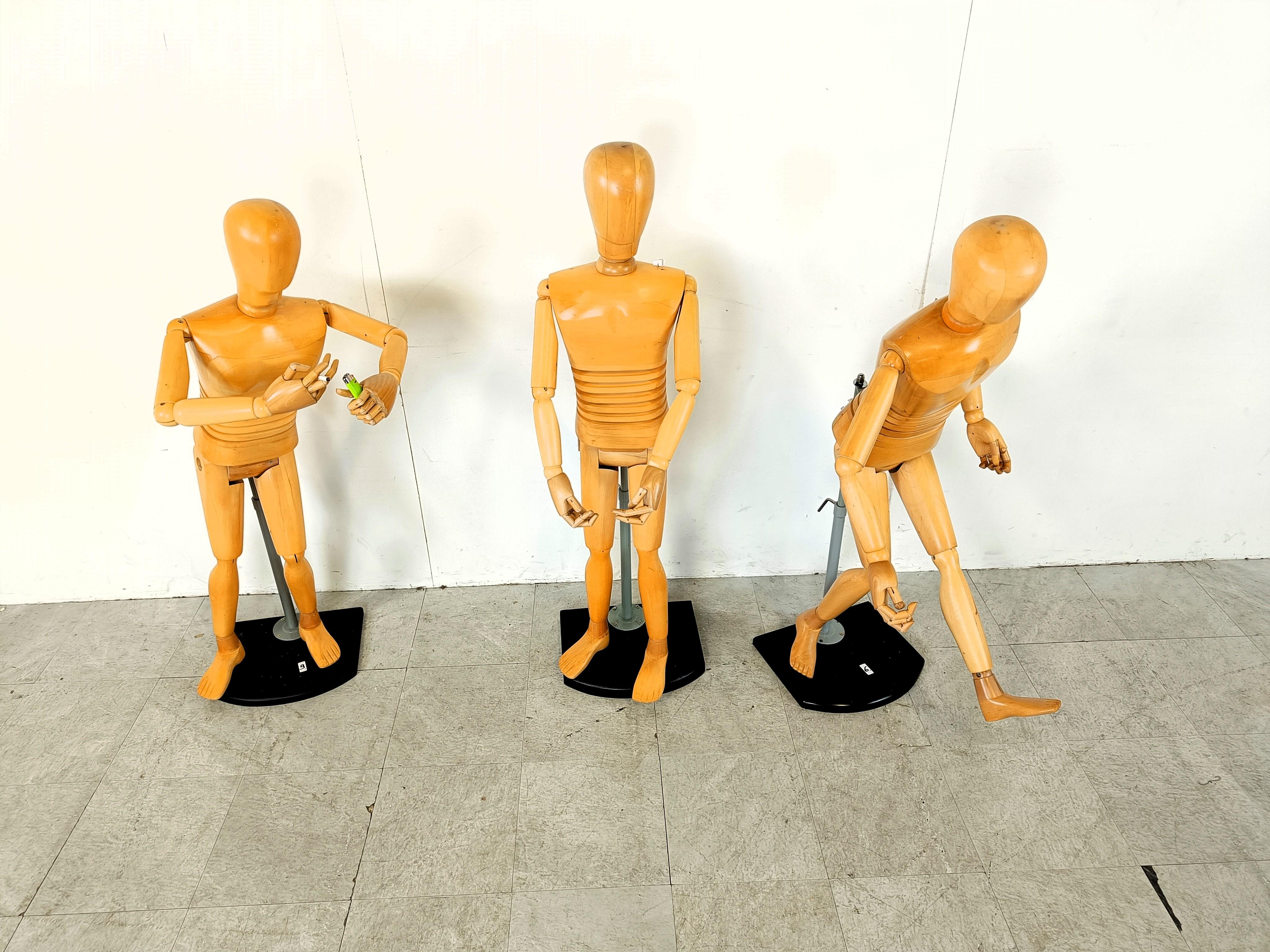 Modern Life size artistic lay figures set of 3, 1980s For Sale