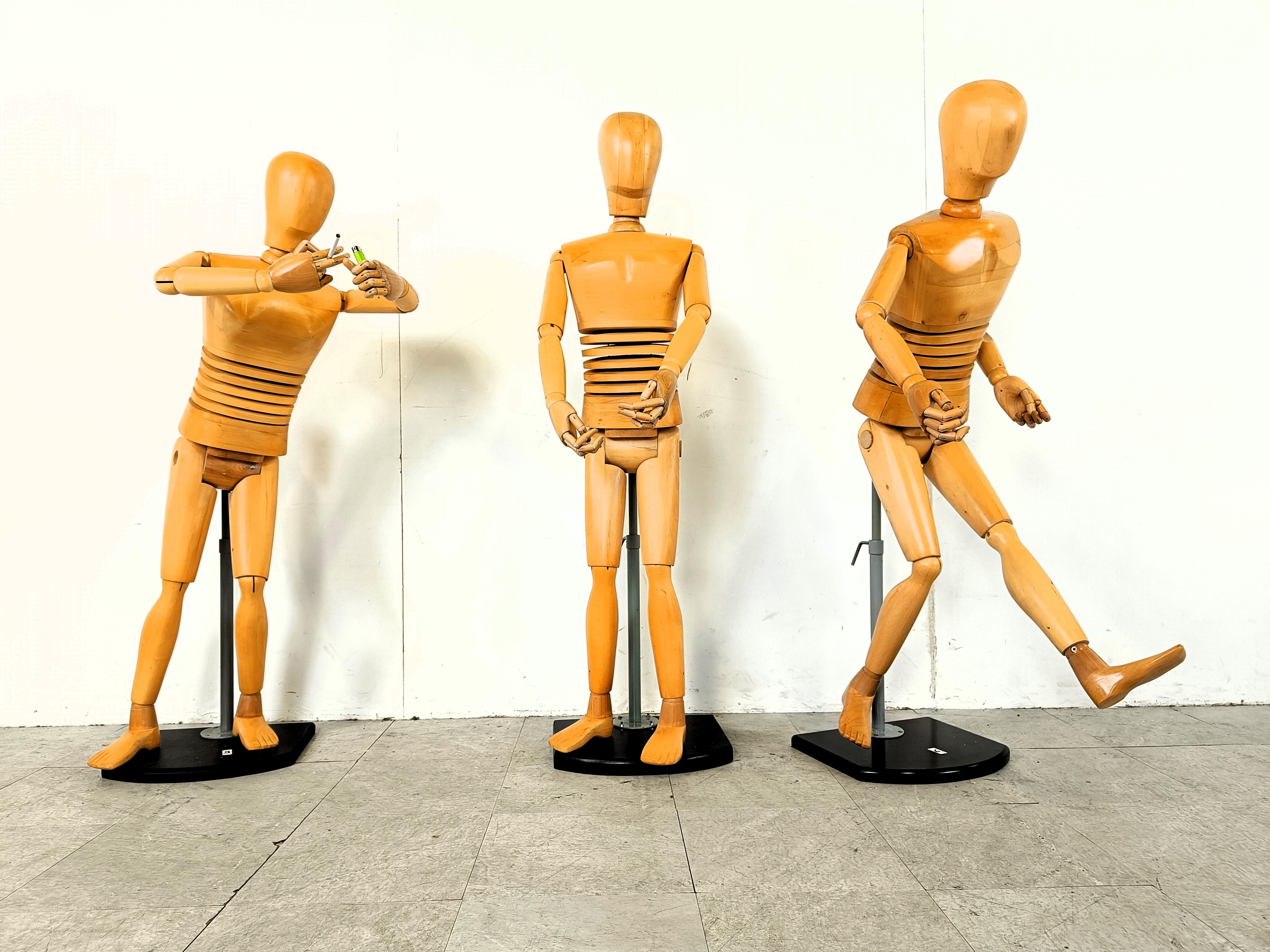 Late 20th Century Life size artistic lay figures set of 3, 1980s For Sale