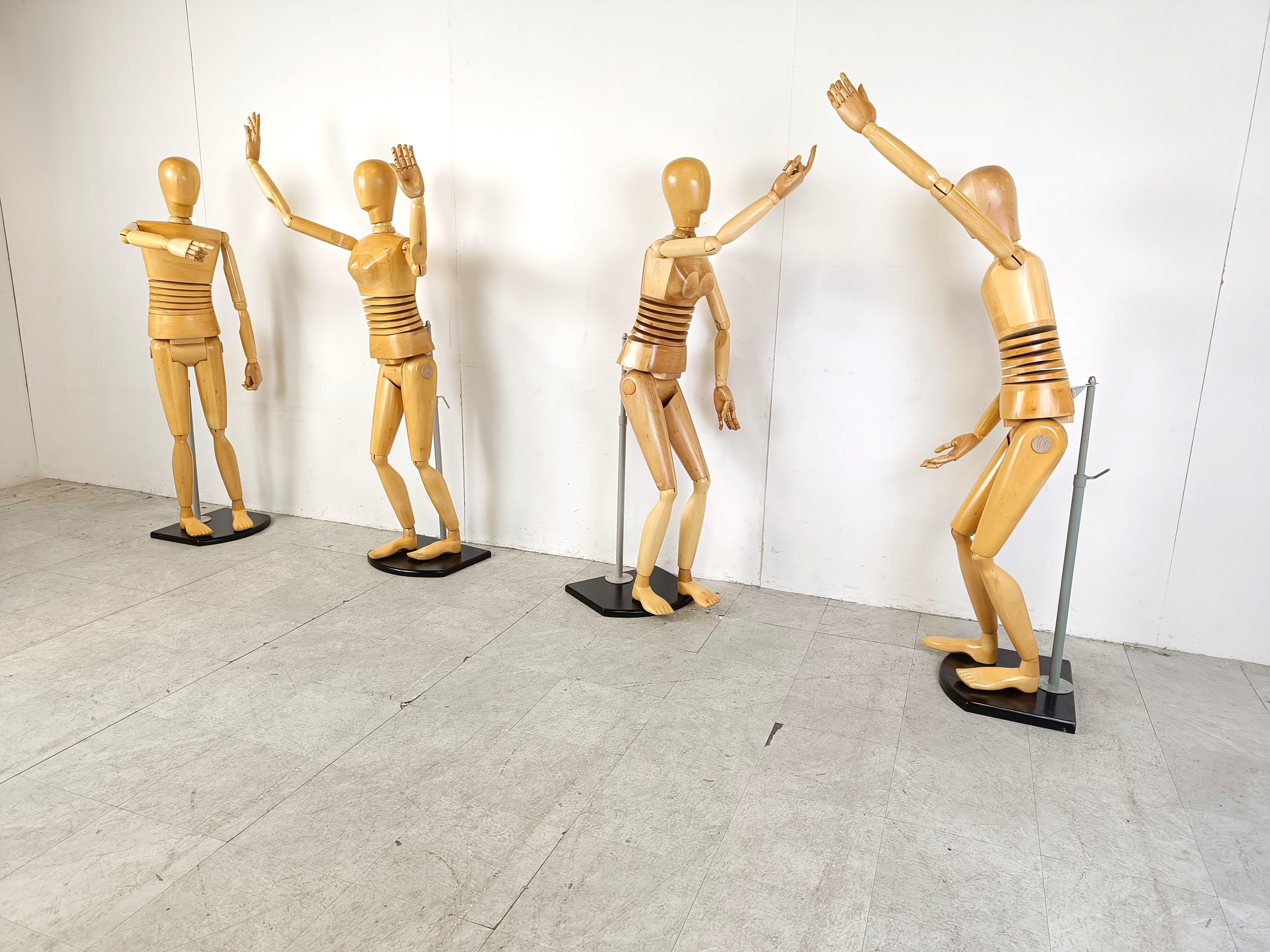 Modern Life size artistic lay figures set of 4, 1980s For Sale