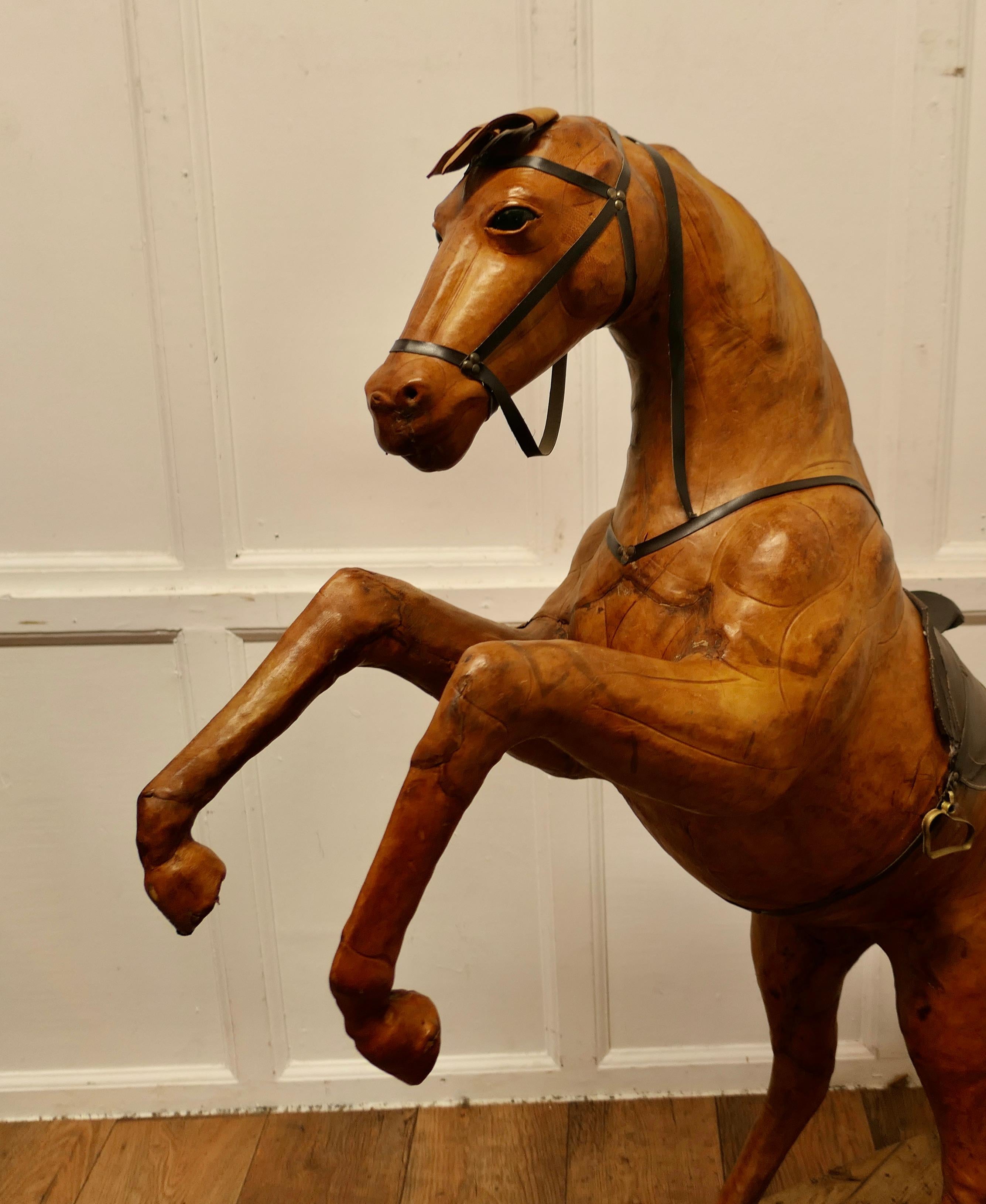 Life Size Arts and Crafts Leather Model Horse Almost Life Size Leather Horse In Good Condition For Sale In Chillerton, Isle of Wight