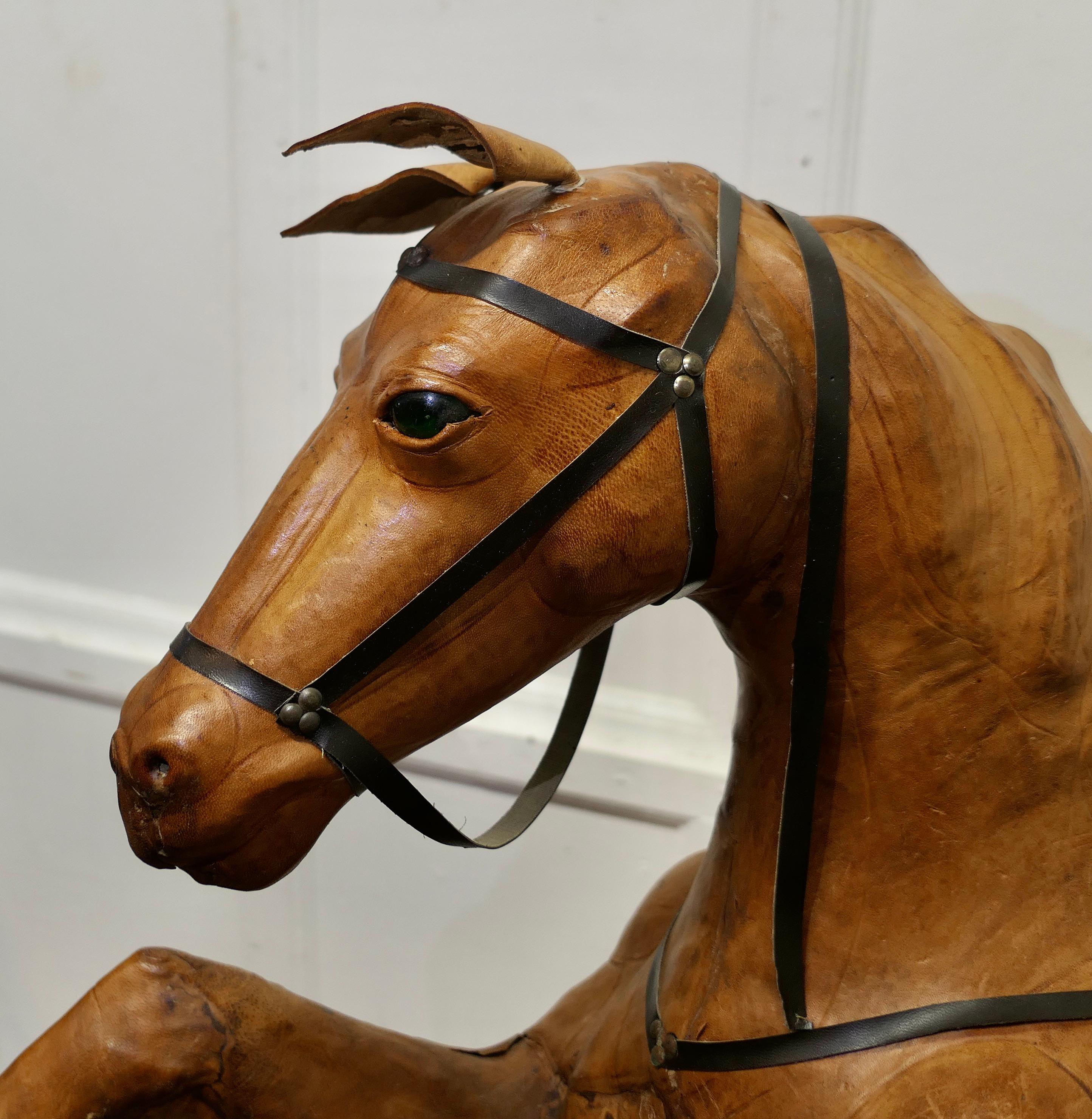 Early 20th Century Life Size Arts and Crafts Leather Model Horse Almost Life Size Leather Horse For Sale