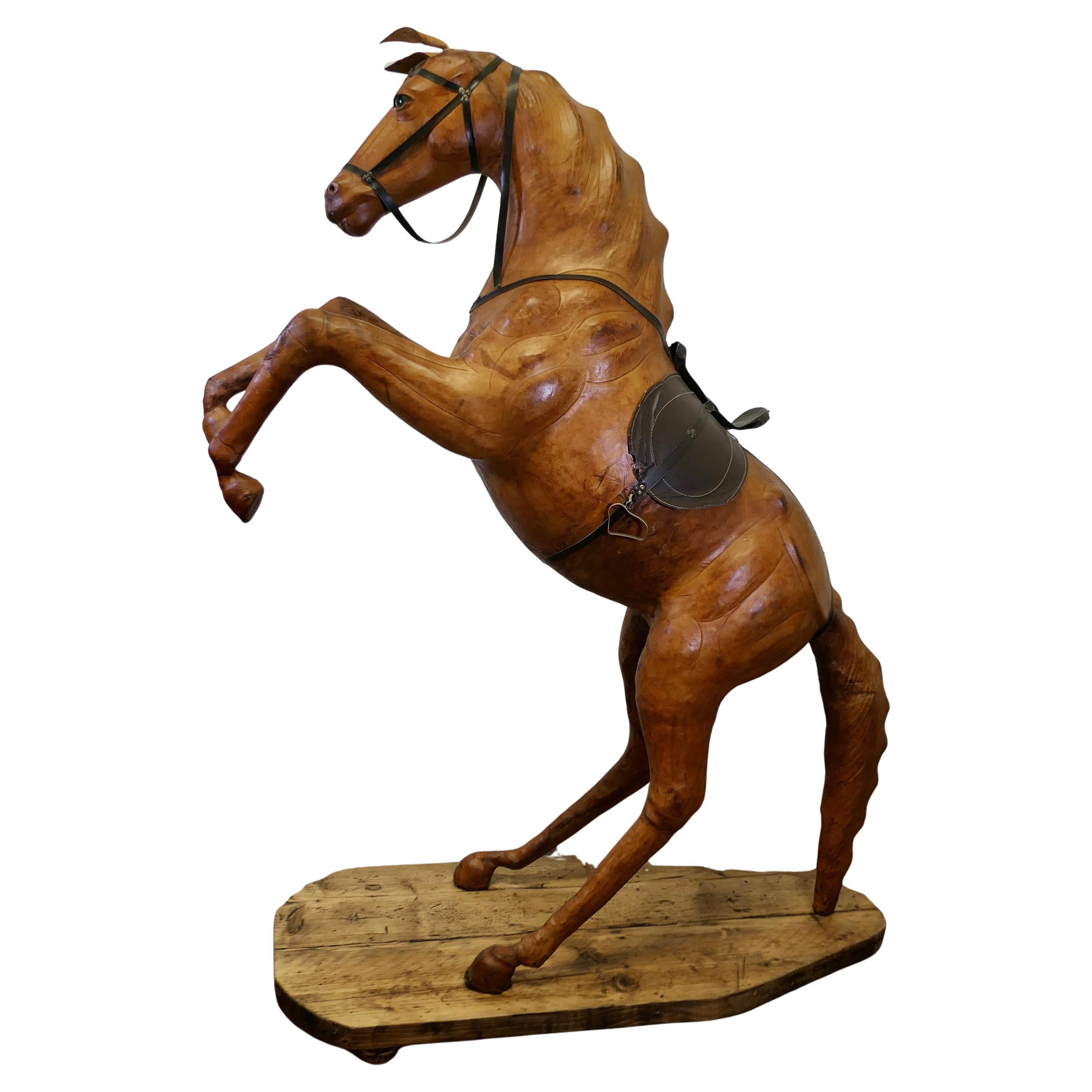 Life Size Arts and Crafts Leather Model of a Horse