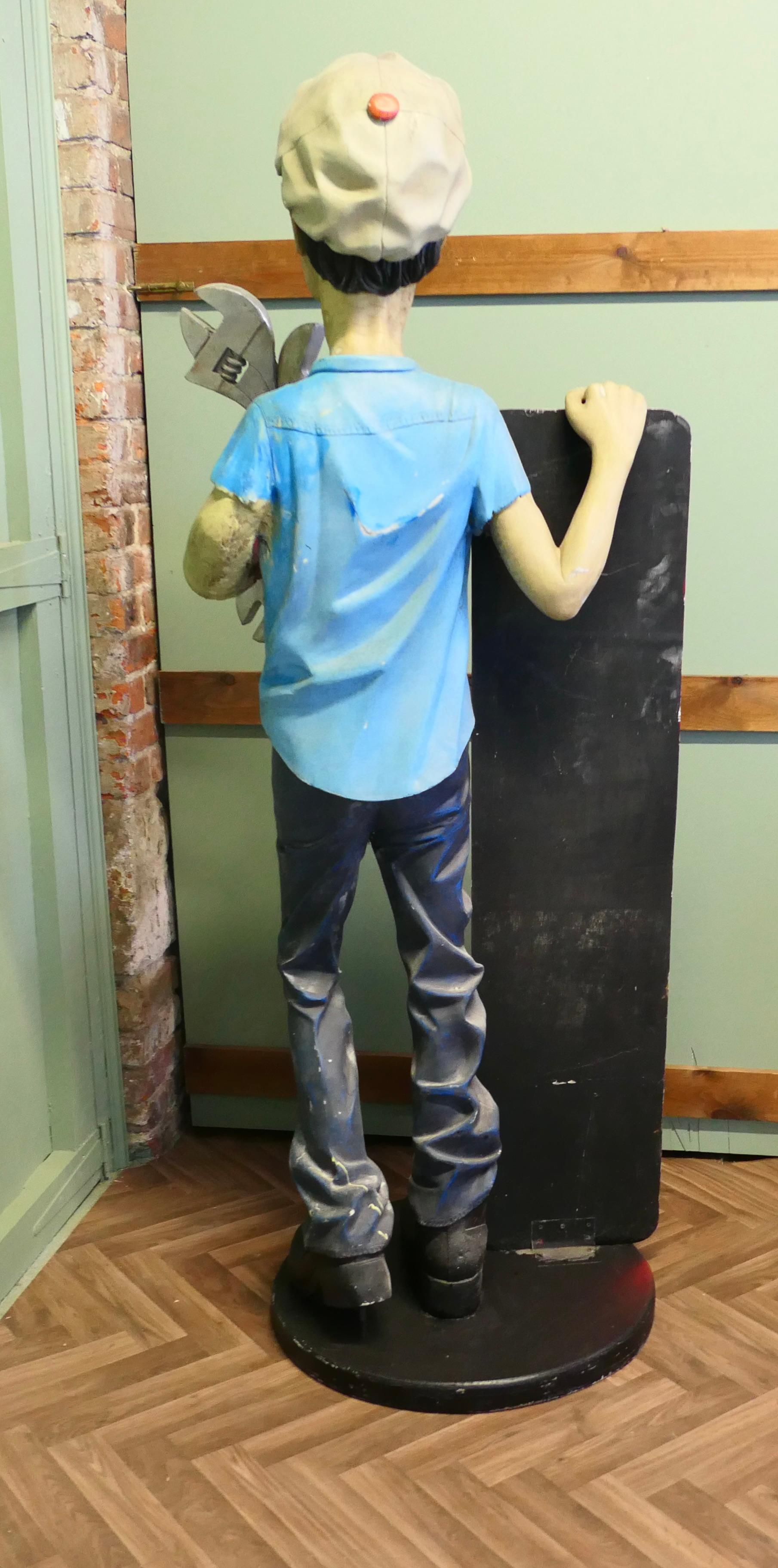 Fiberglass Life Size Auto Mechanic Truck Stop Menu Board Trade Sign For Sale