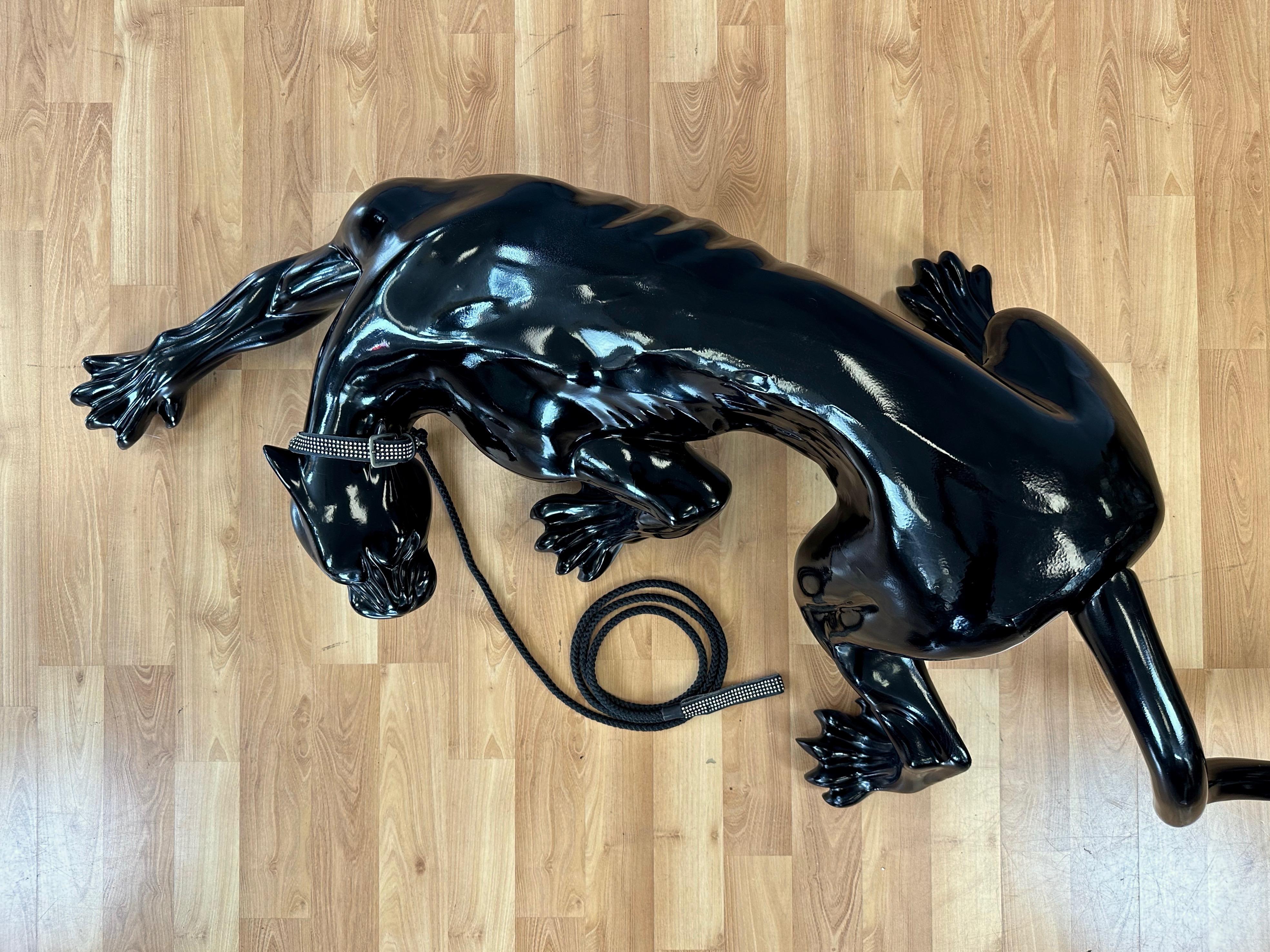 Metal Life-Size Black Panther Sculpture, Gucci Store Custom Display Piece, circa 2005