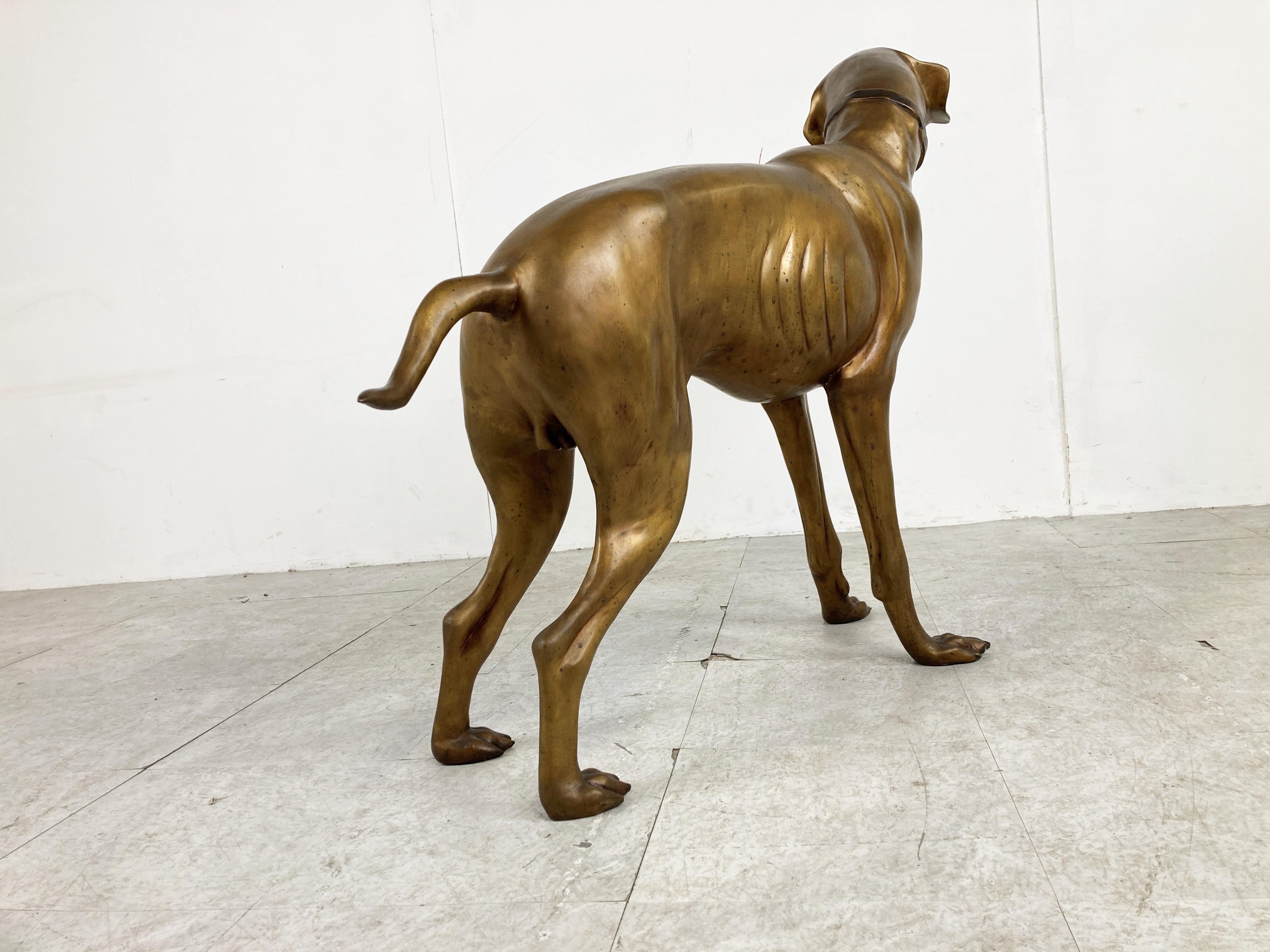 Life Size Brass Dog Sculpture, 1960s 8