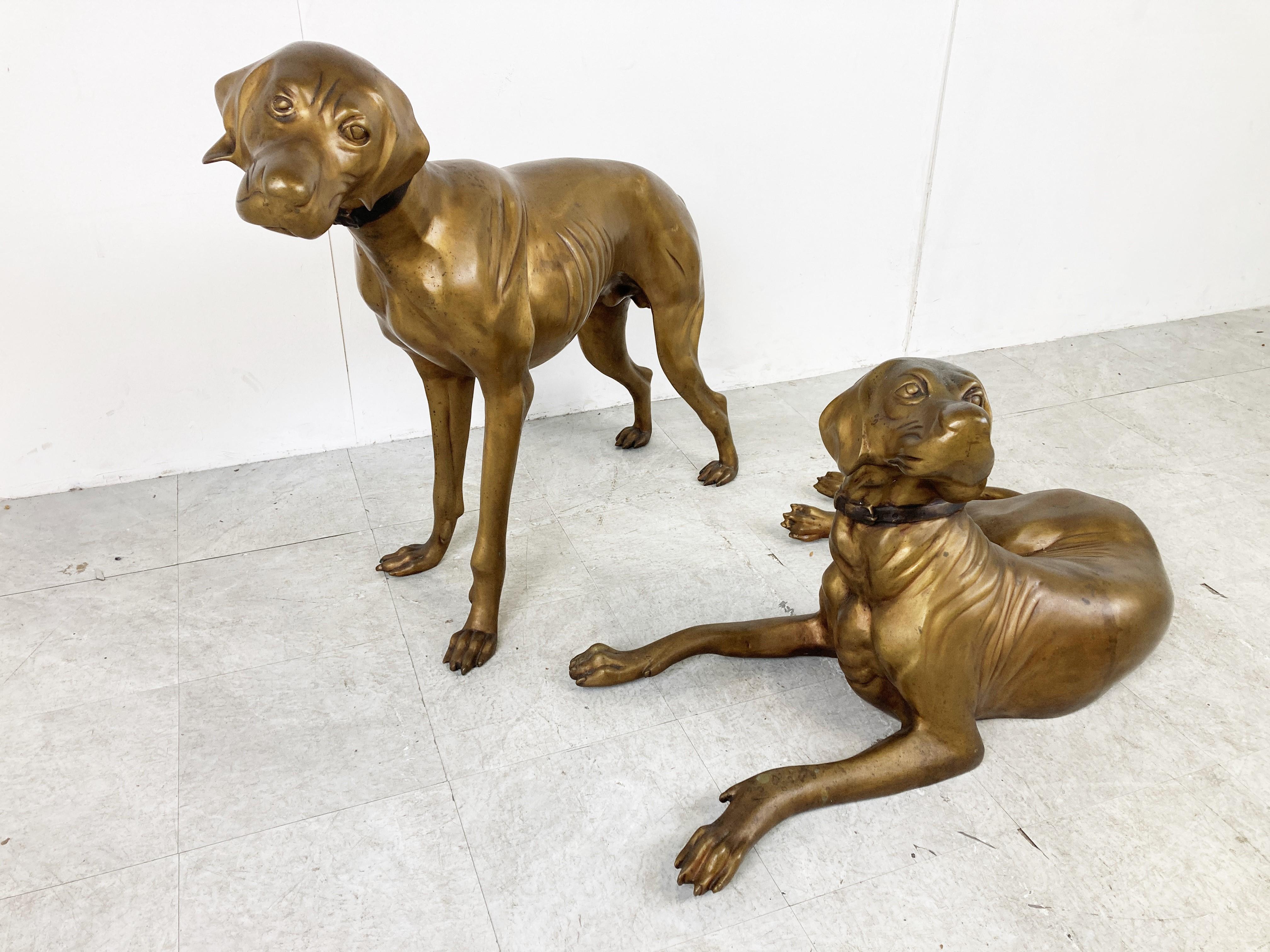 brass greyhound statue