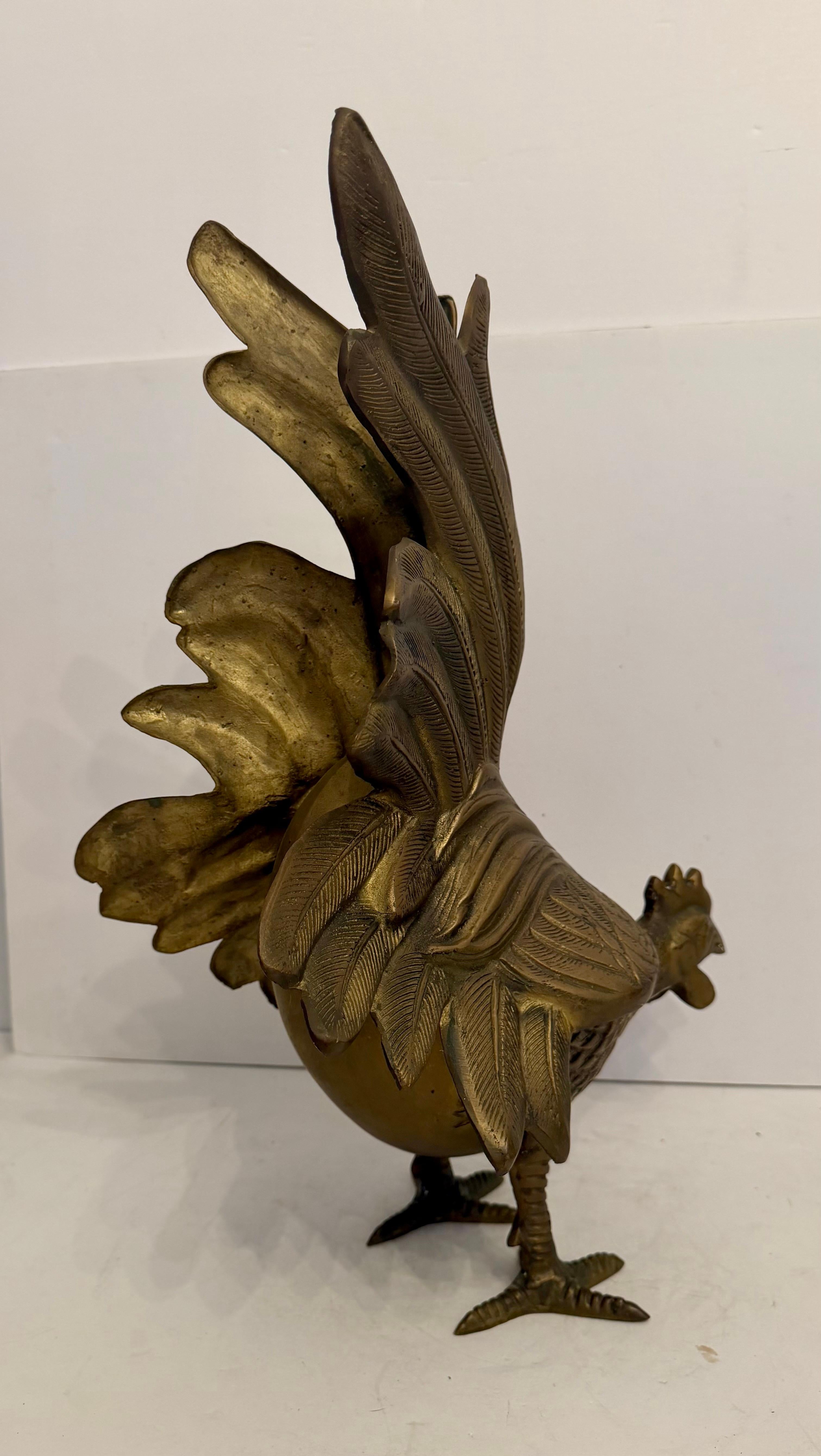 Lebensgroßer Messing-Hahn-Skulptur im Angebot 4