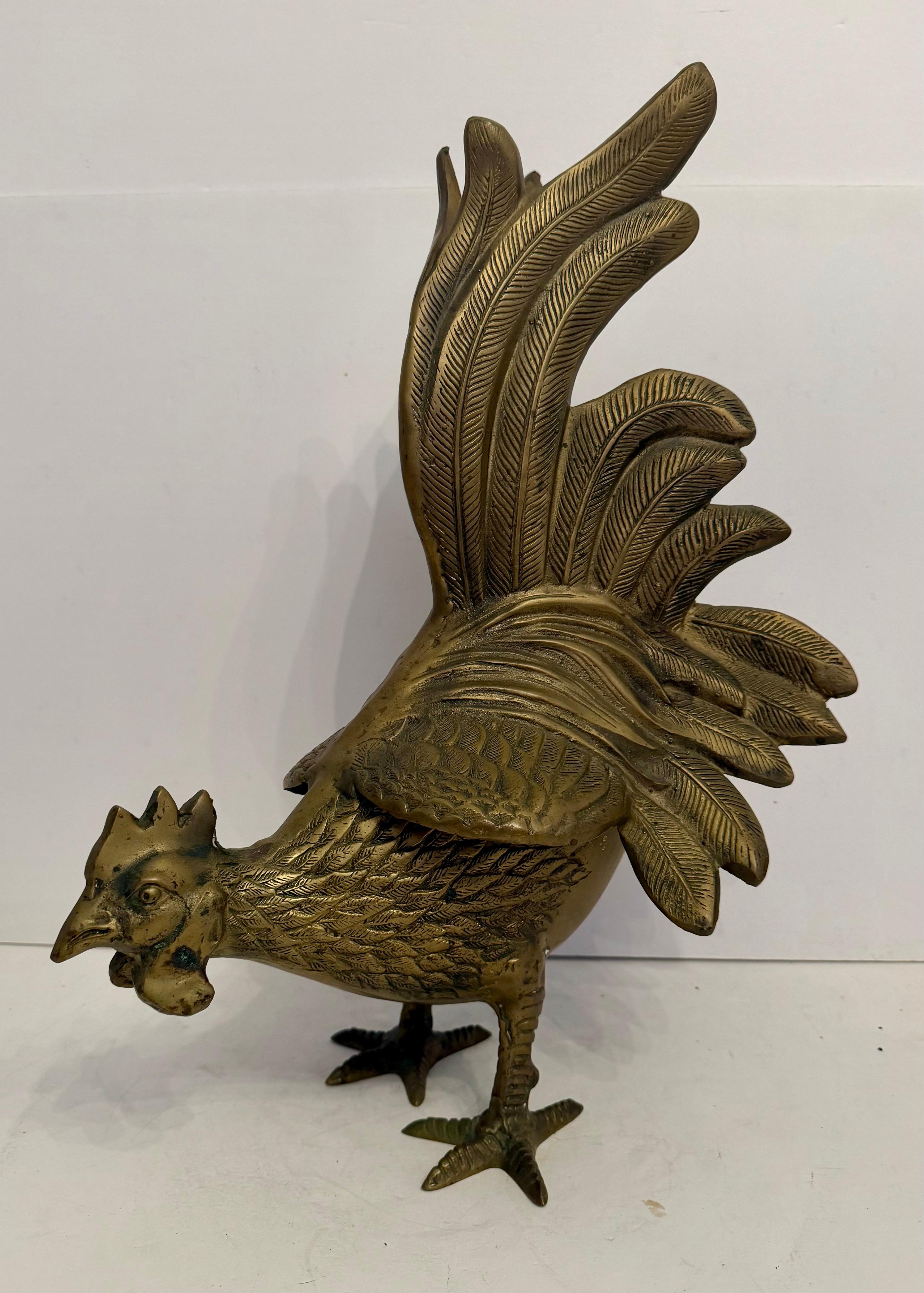 Lebensgroßer Messing-Hahn-Skulptur (Koreanisch) im Angebot