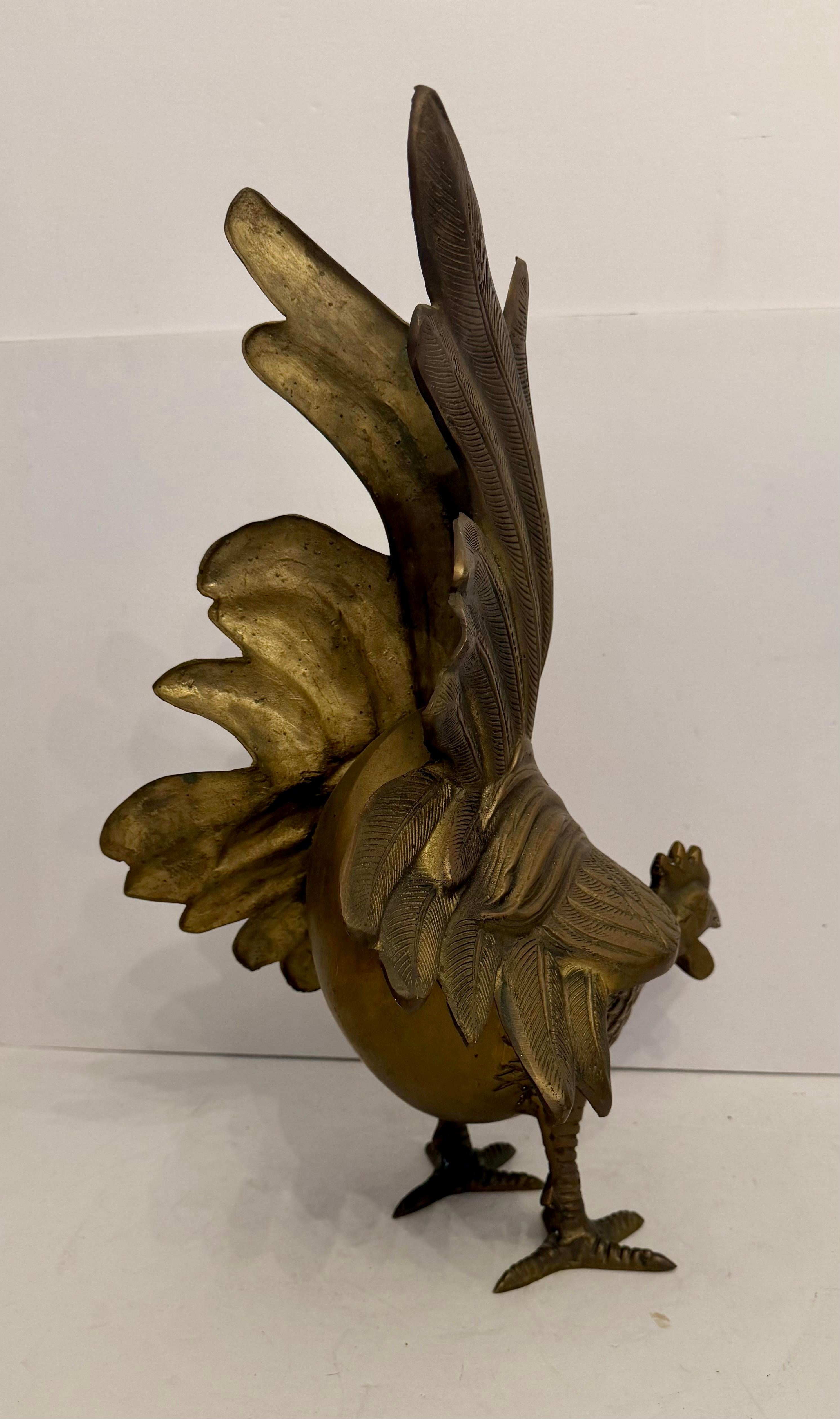 Lebensgroßer Messing-Hahn-Skulptur im Angebot 2