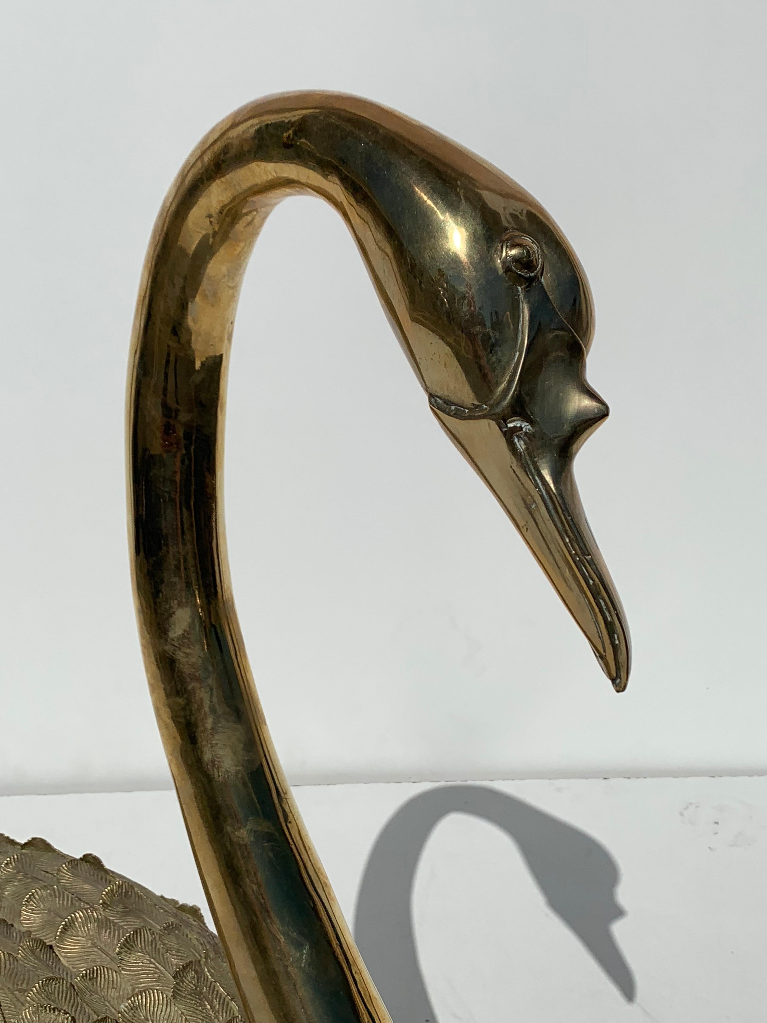 Life-Size Brass Swan Sculpture 3