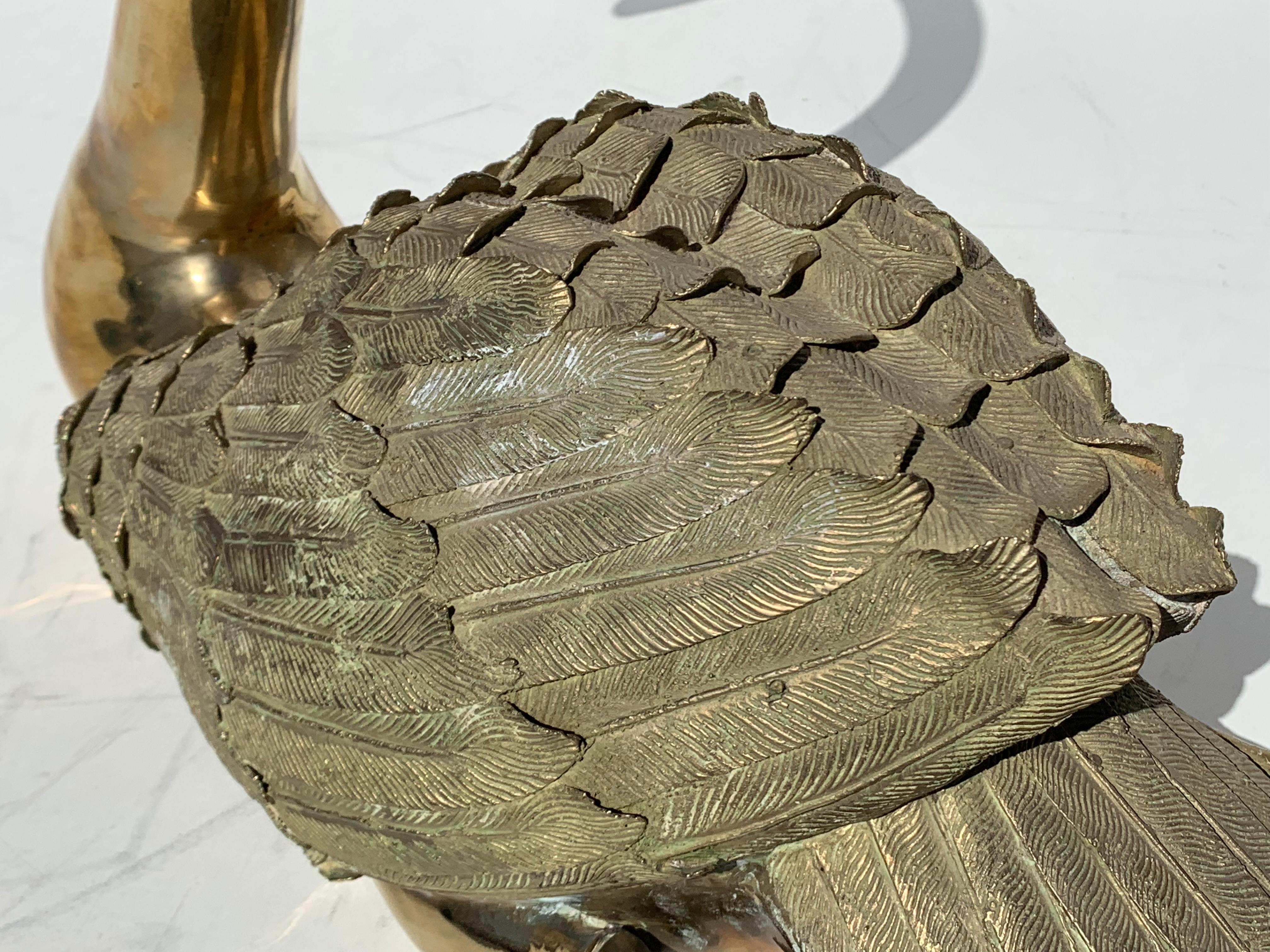 Life-Size Brass Swan Sculpture 7